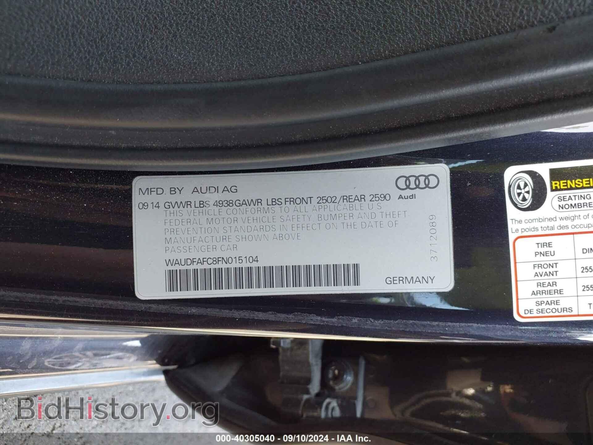 2015 AUDI A6 - VIN: WAUDFAFC8FN015104 - Фото 9