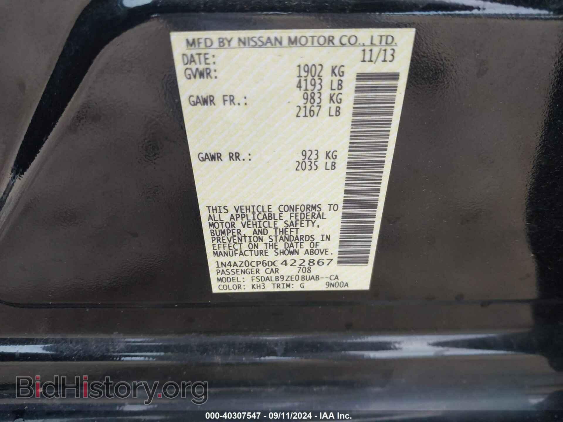 2013 NISSAN LEAF - VIN: 1N4AZ0CP6DC422867 - Фото 9