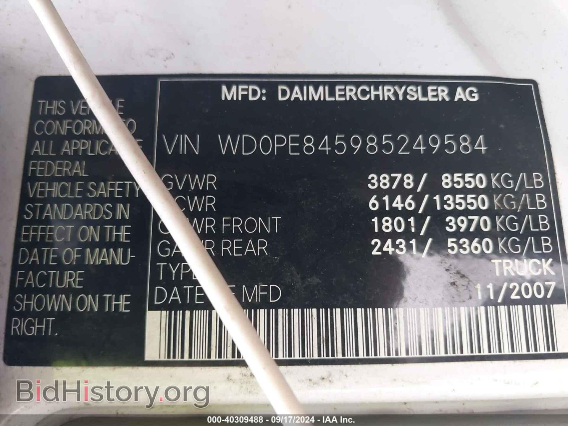 2008 DODGE SPRINTER - VIN: WD0PE845985249584 - Photo 9