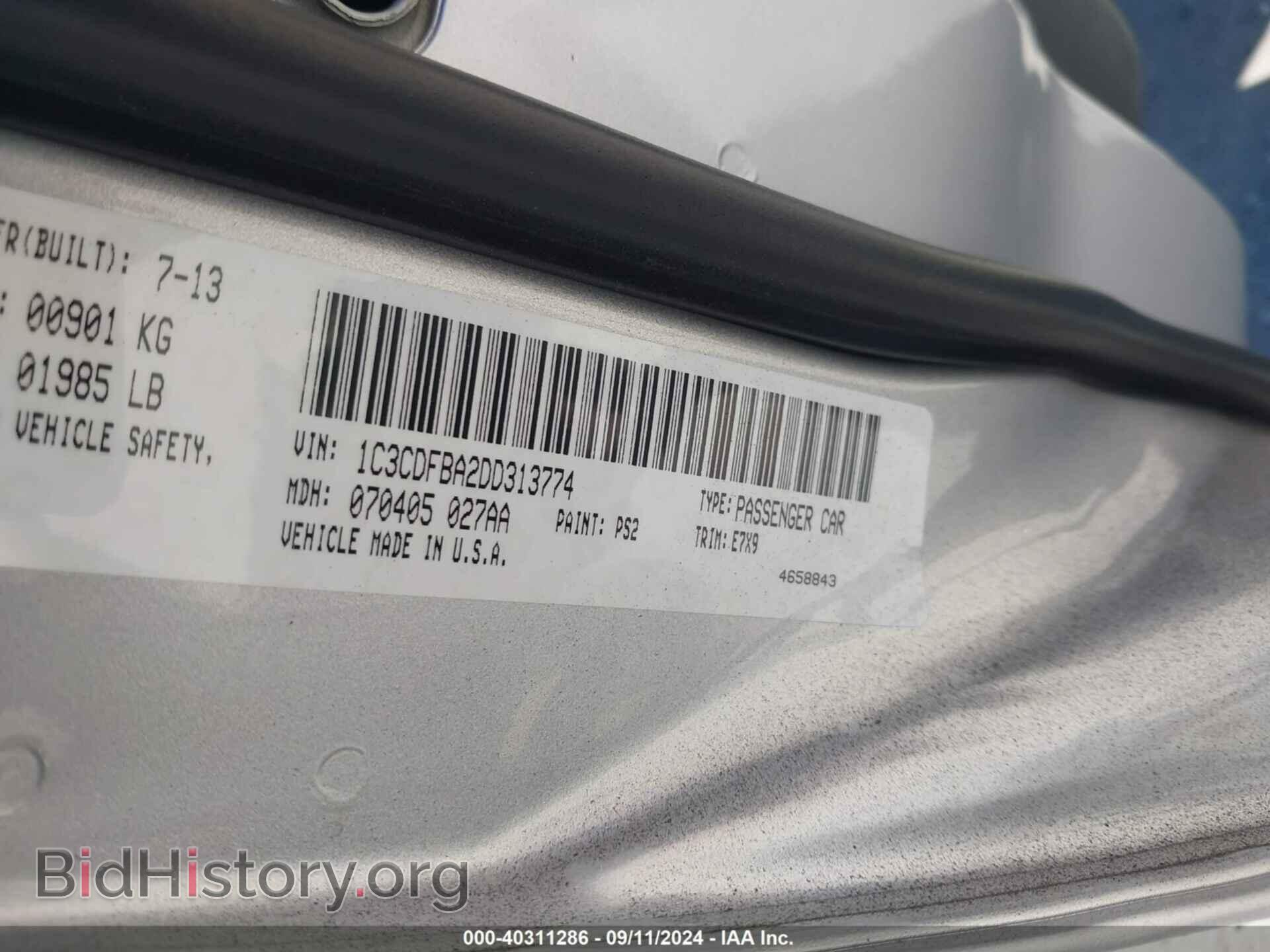 2013 DODGE DART - VIN: 1C3CDFBA2DD313774 - Photo 9