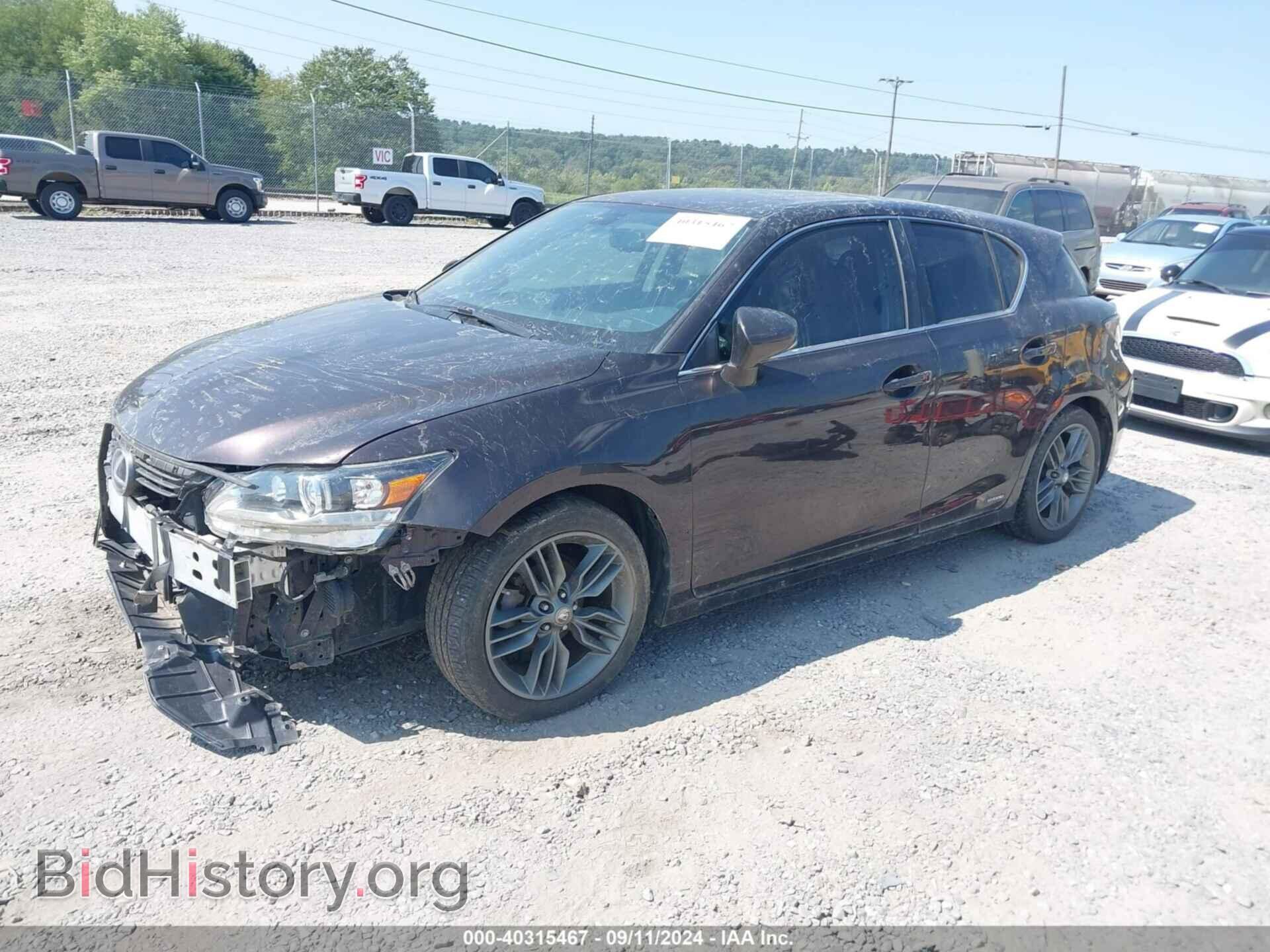 2012 LEXUS CT 200H - VIN: JTHKD5BH2C2091924 - Фото 2