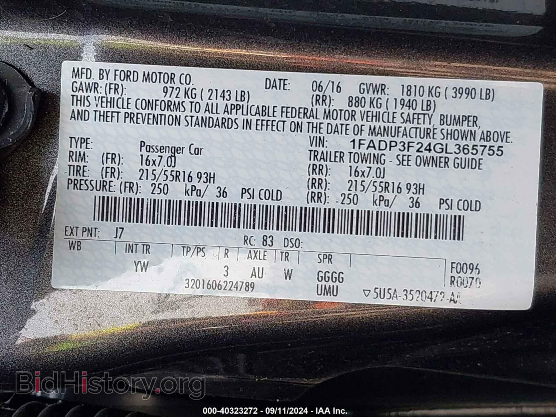 2016 FORD FOCUS - VIN: 1FADP3F24GL365755 - Фото 9