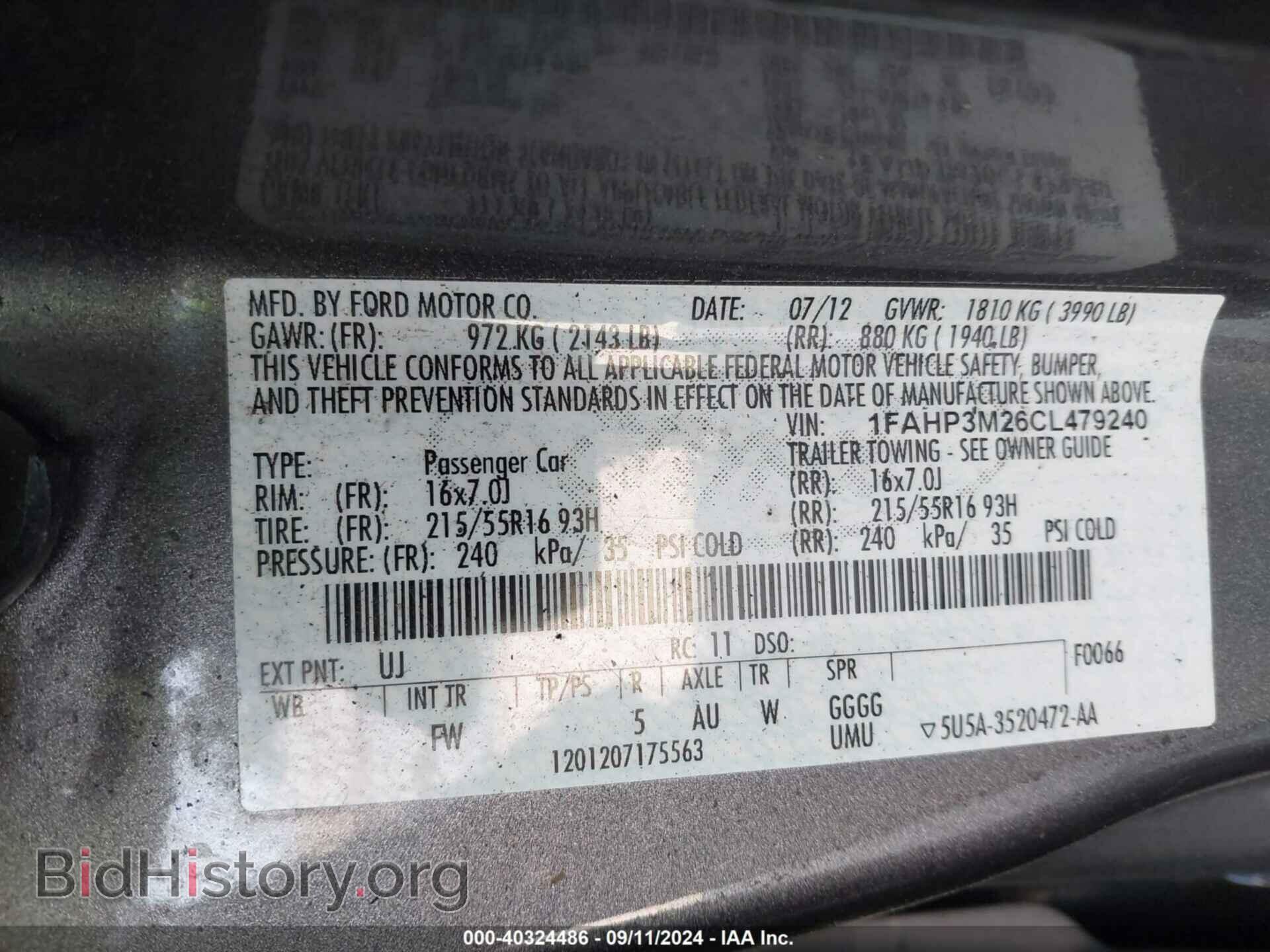 2012 FORD FOCUS - VIN: 1FAHP3M26CL479240 - Фото 9