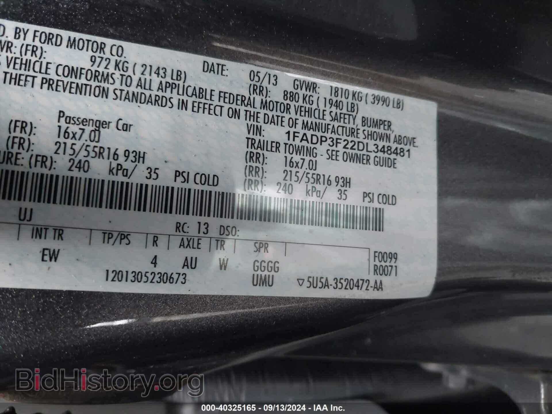 2013 FORD FOCUS - VIN: 1FADP3F22DL348481 - Photo 9