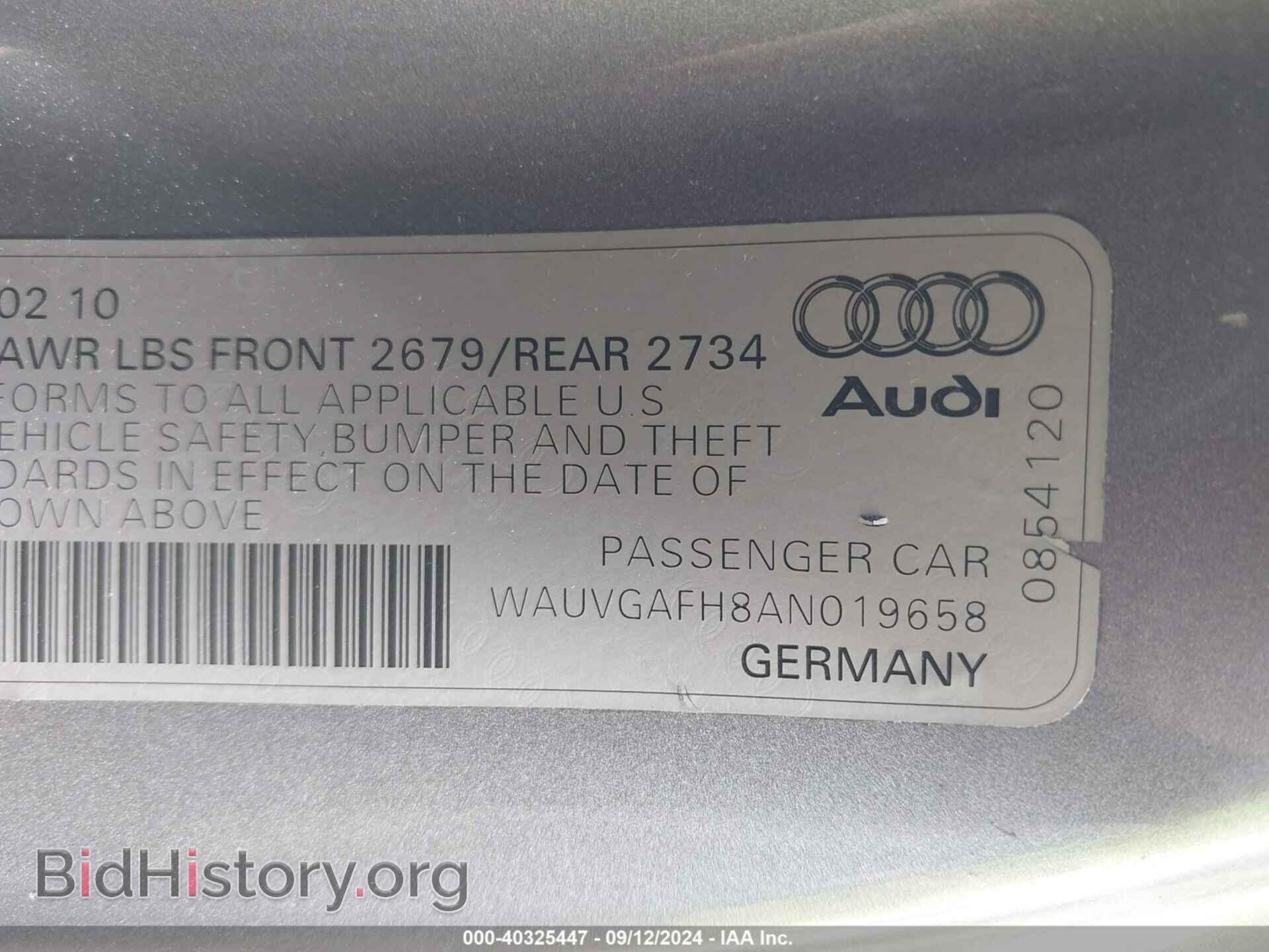 2010 AUDI S5 - VIN: WAUVGAFH8AN019658 - Фото 9