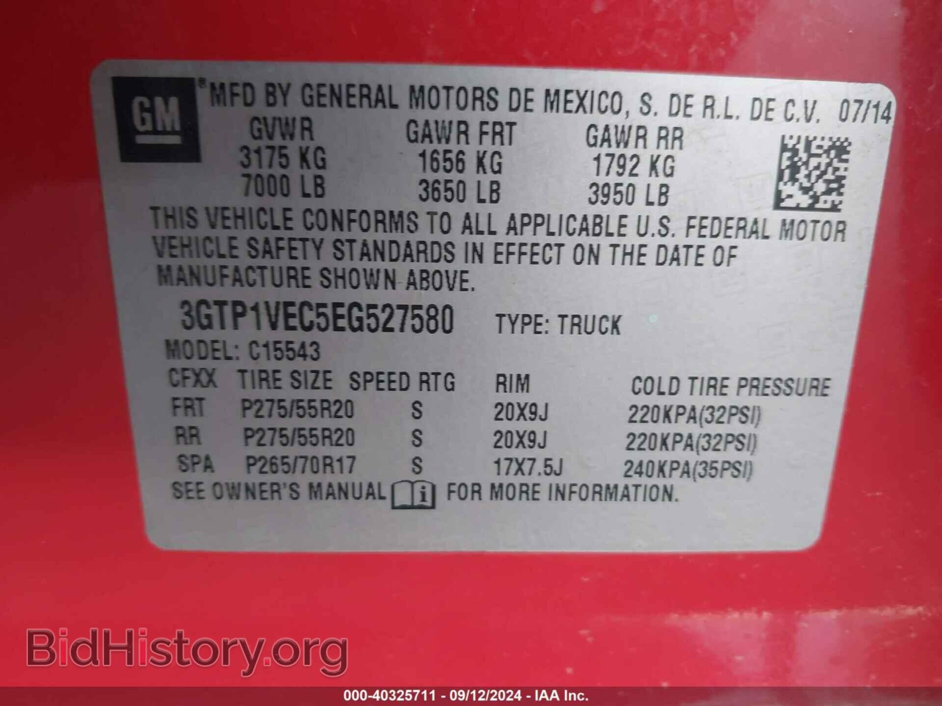 2014 GMC SIERRA 1500 - VIN: 3GTP1VEC5EG527580 - Photo 9