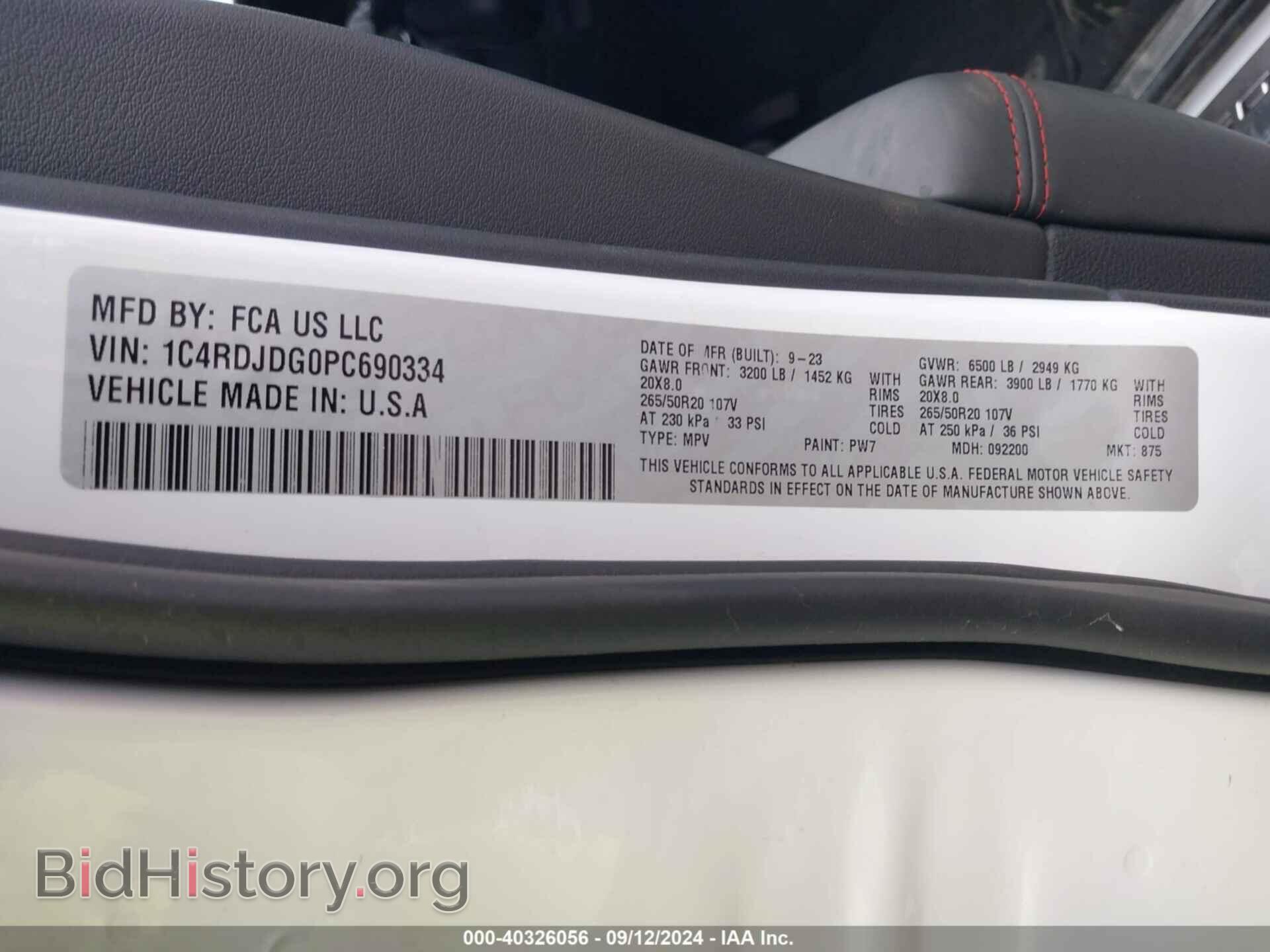 2023 DODGE DURANGO - VIN: 1C4RDJDG0PC690334 - Фото 9
