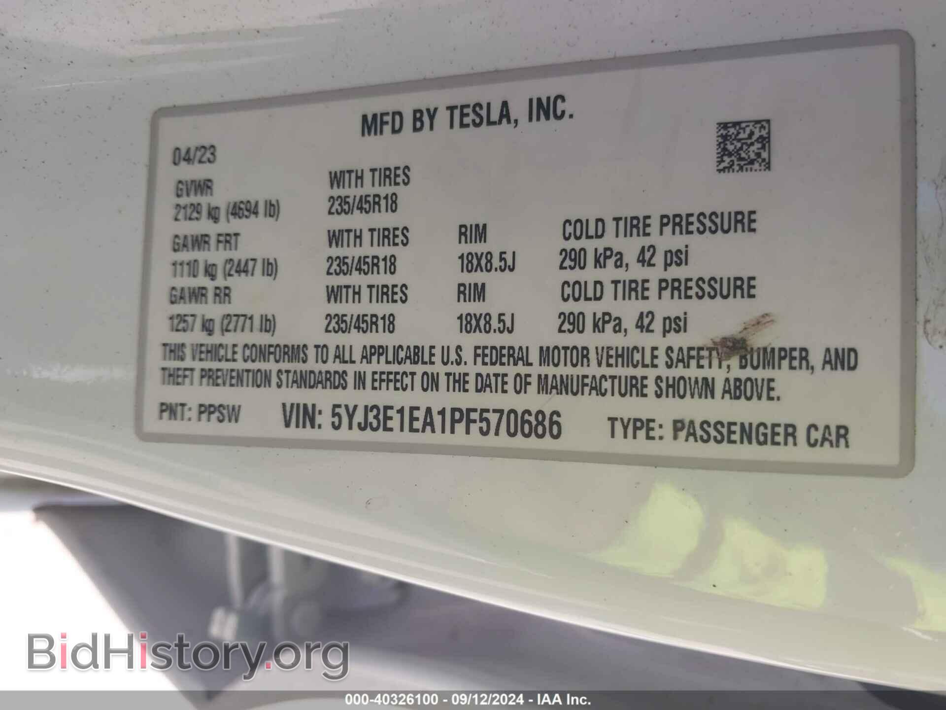 2023 TESLA MODEL 3 - VIN: 5YJ3E1EA1PF570686 - Фото 9