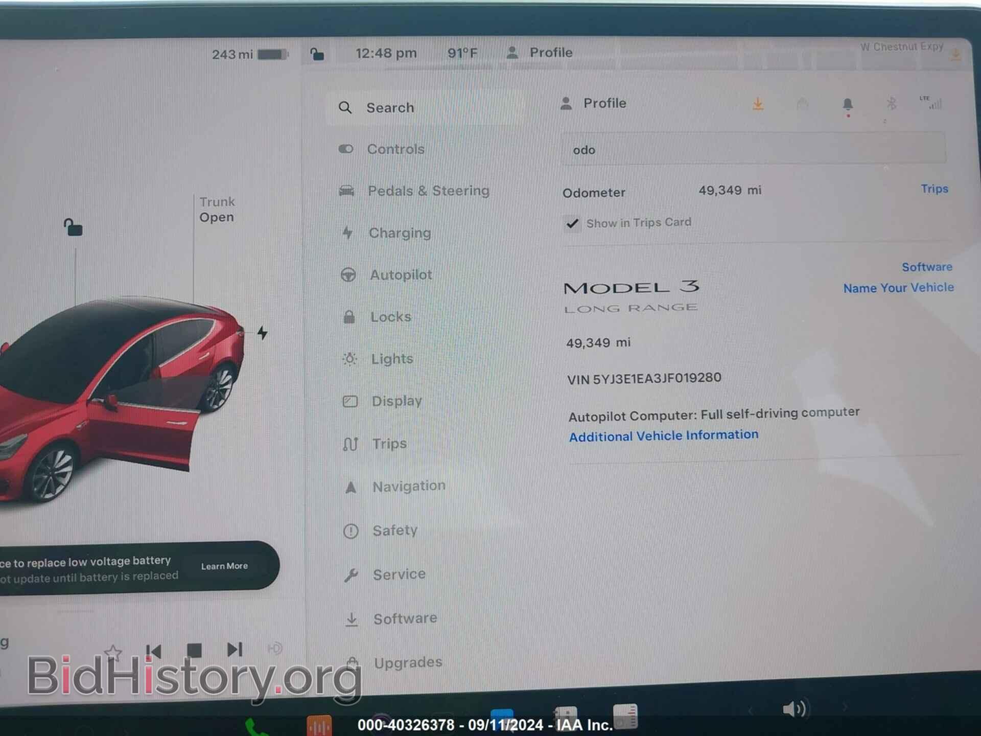 2018 TESLA MODEL 3 - VIN: 5YJ3E1EA3JF019280 - Фото 7