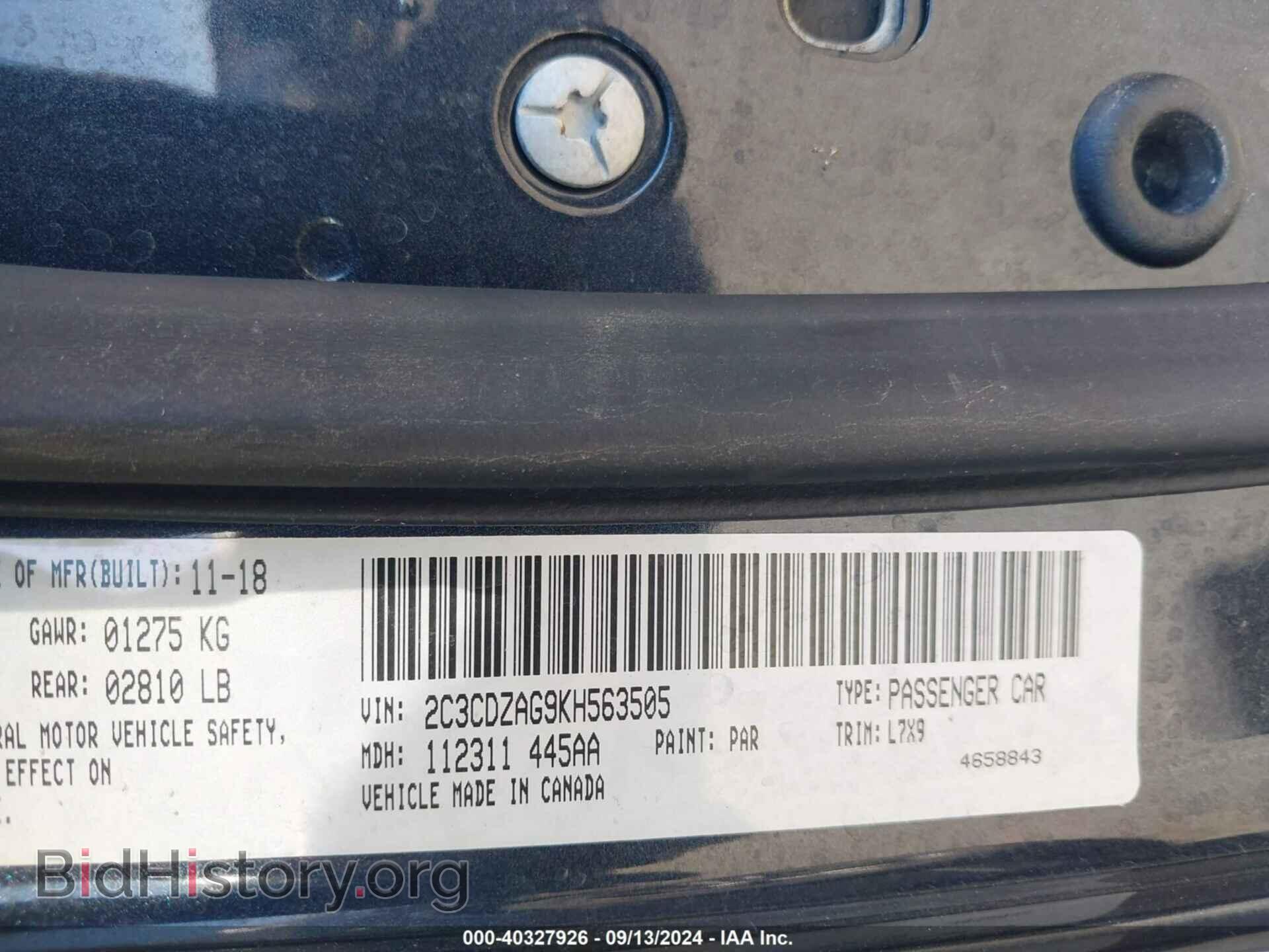 2019 DODGE CHALLENGER - VIN: 2C3CDZAG9KH563505 - Photo 9