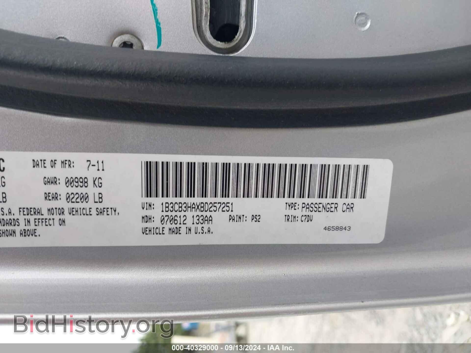 2011 DODGE CALIBER - VIN: 1B3CB3HAXBD257251 - Фото 9