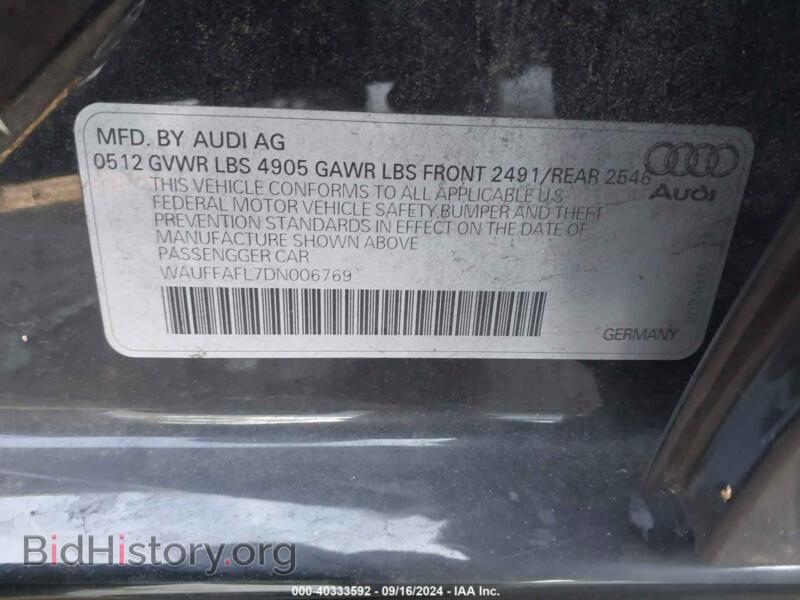 2013 Audi A4 (VIN WAUFFAFL7DN006769) — photo 9 of 17