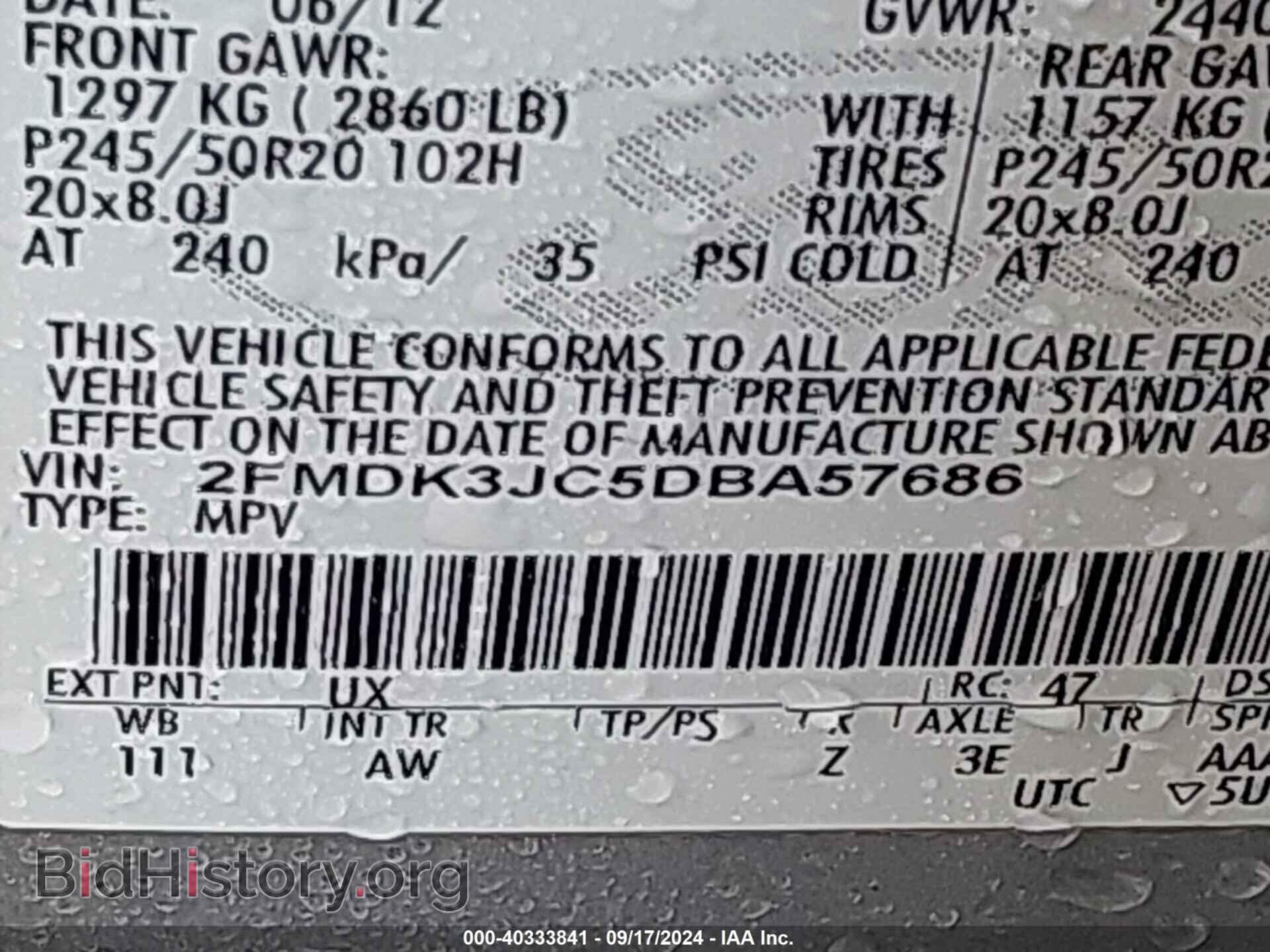 2013 FORD EDGE - VIN: 2FMDK3JC5DBA57686 - Photo 9