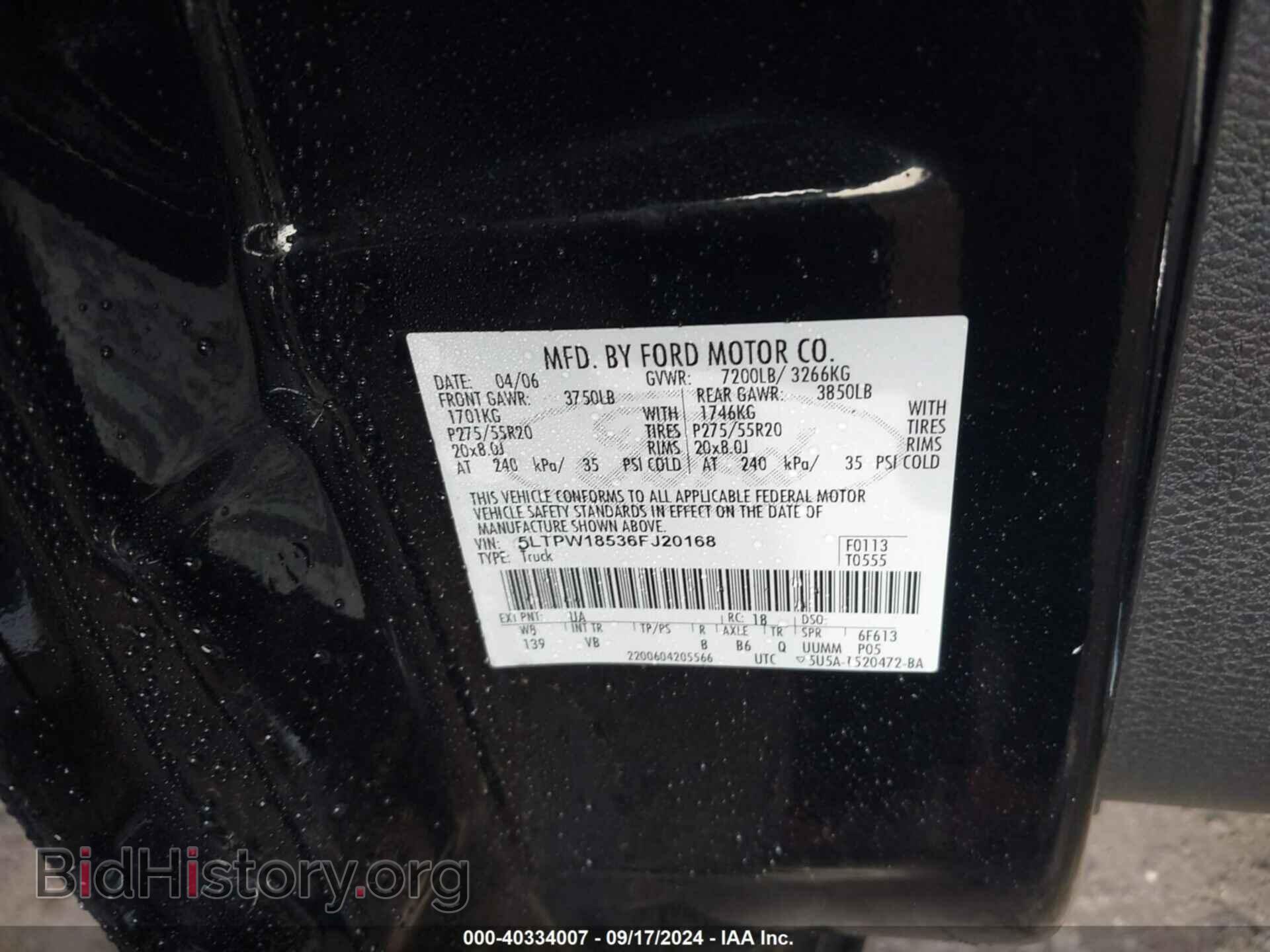 2006 LINCOLN MARK LT - VIN: 5LTPW18536FJ20168 - Фото 9
