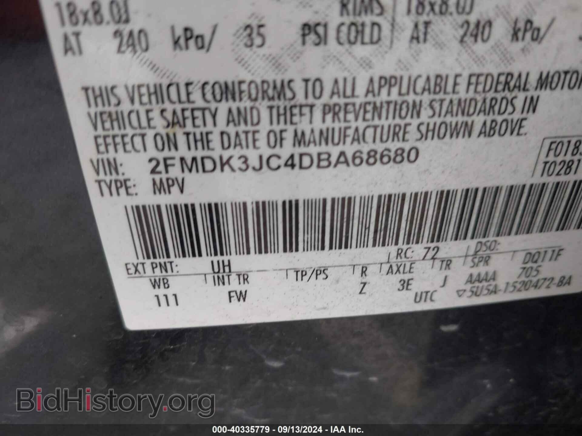 2013 FORD EDGE - VIN: 2FMDK3JC4DBA68680 - Photo 9