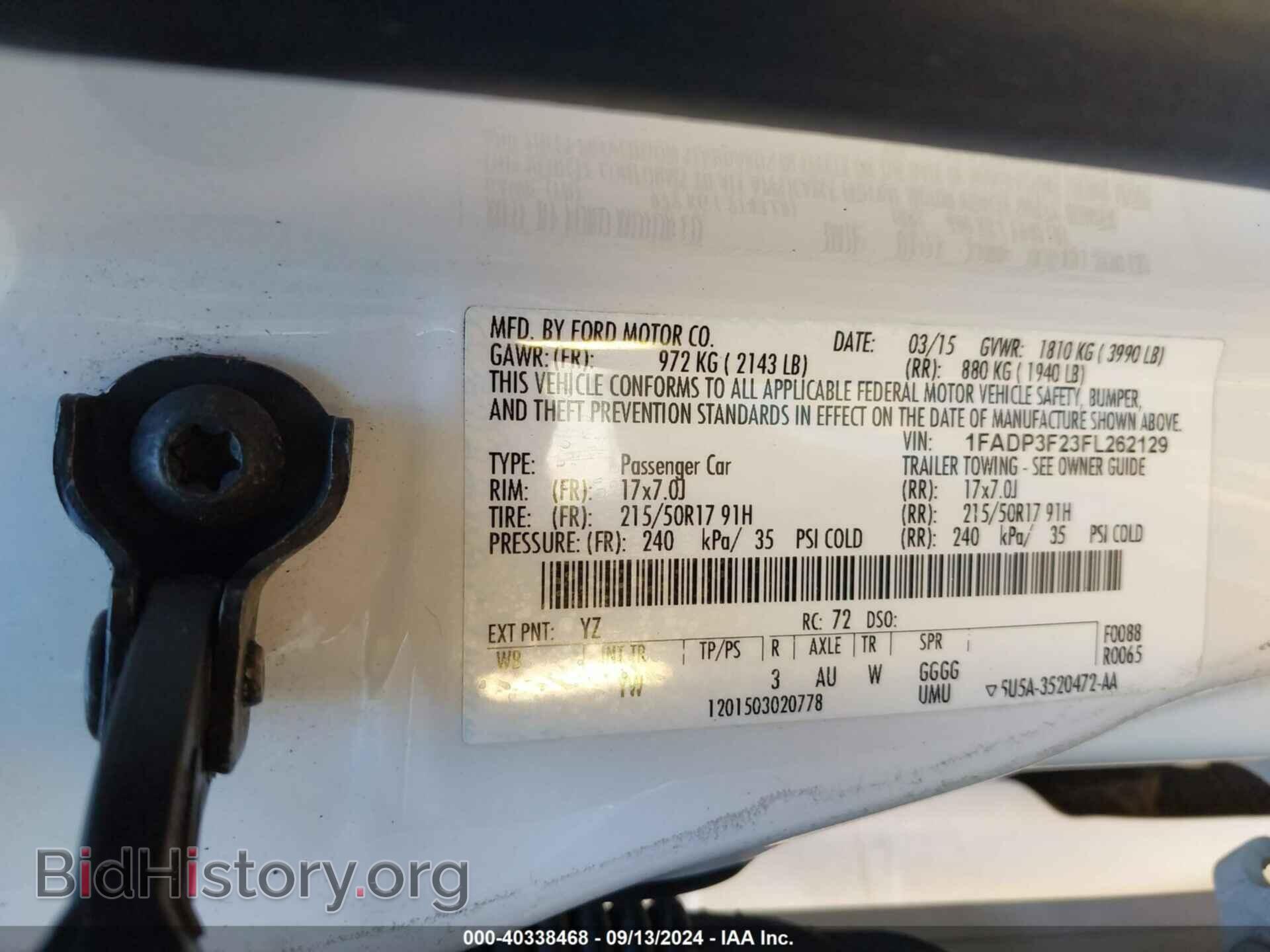2015 FORD FOCUS - VIN: 1FADP3F23FL262129 - Photo 9