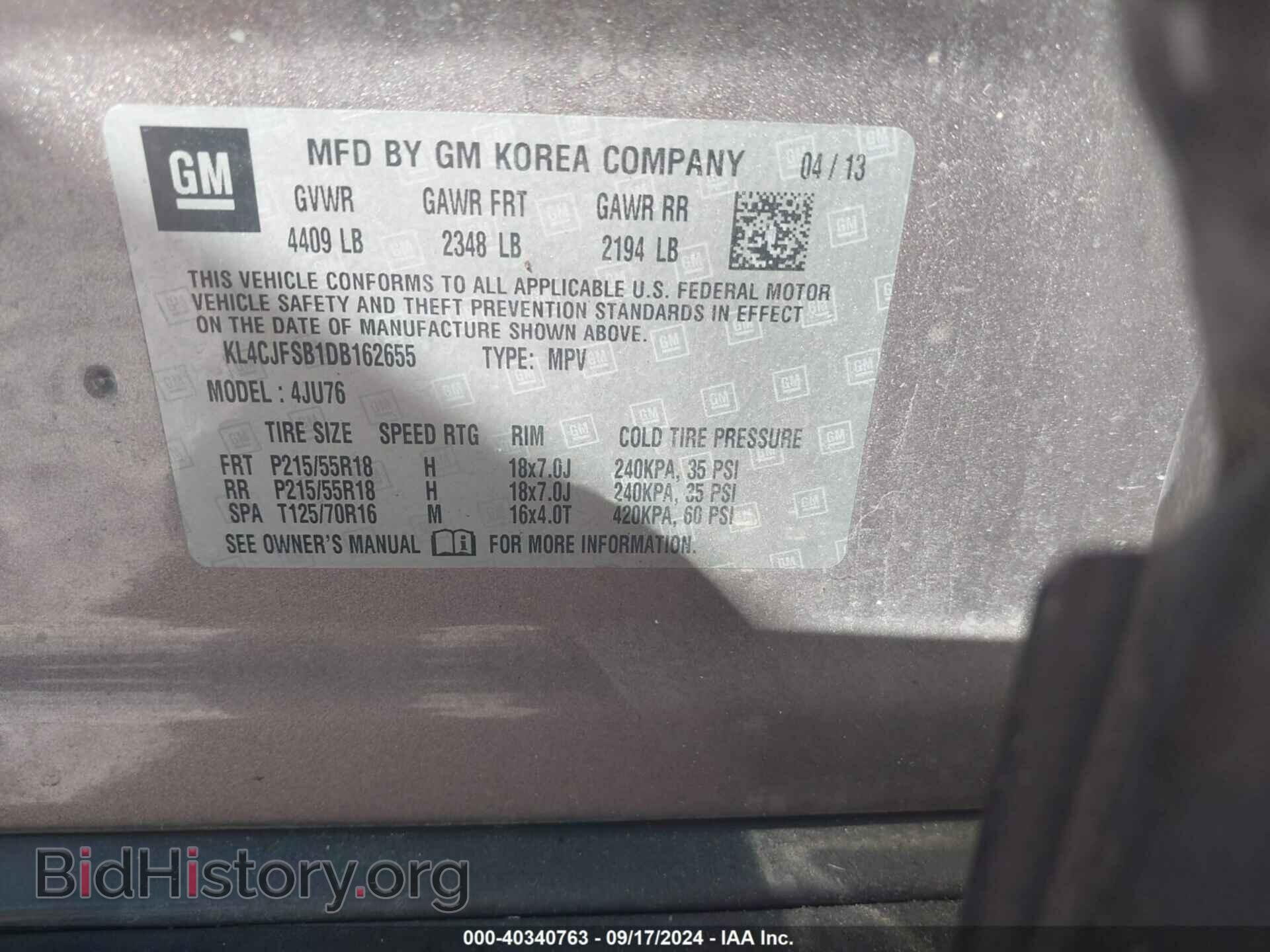 2013 BUICK ENCORE - VIN: KL4CJFSB1DB162655 - Photo 9