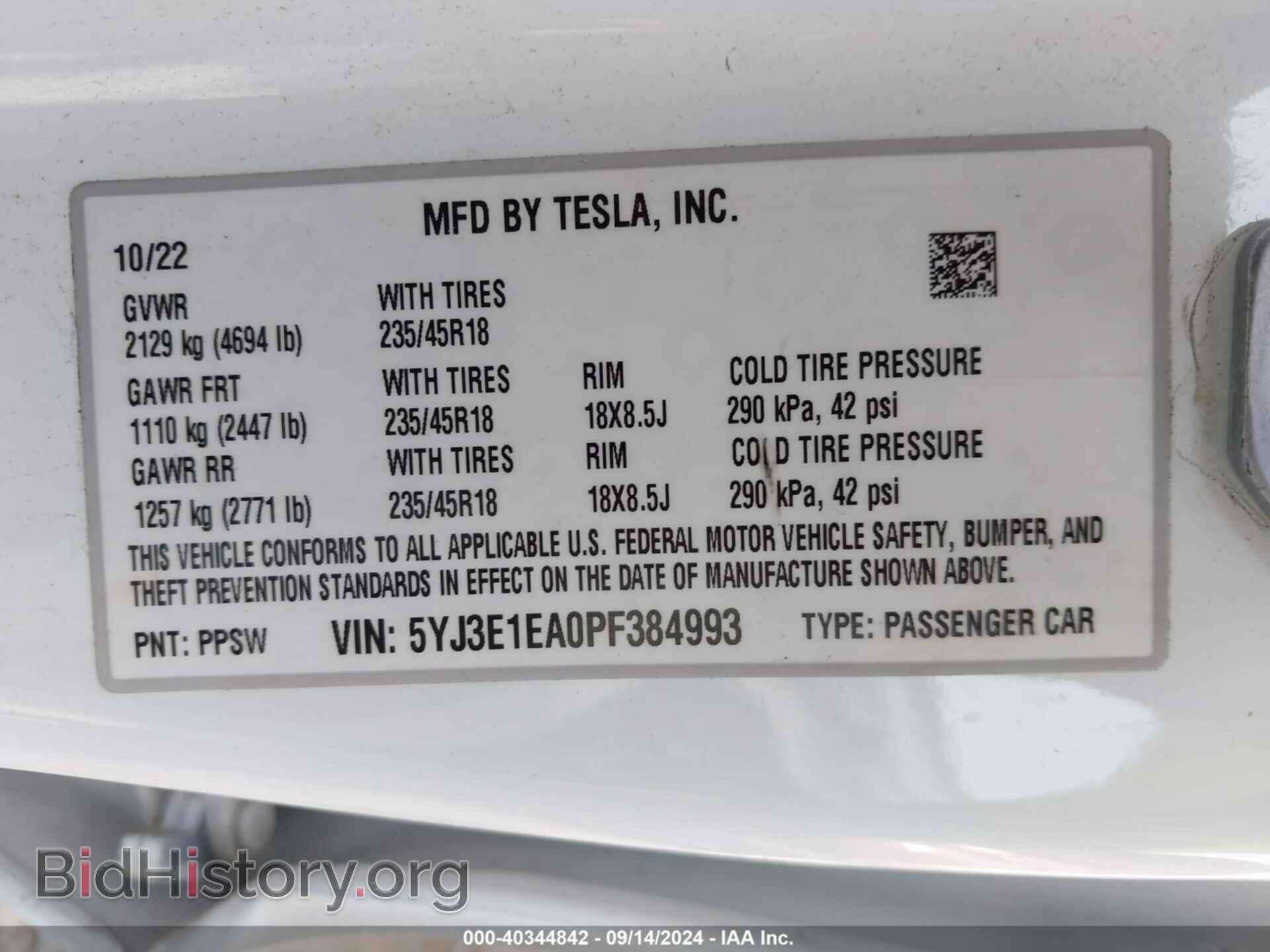 2023 TESLA MODEL 3 - VIN: 5YJ3E1EA0PF384993 - Photo 9