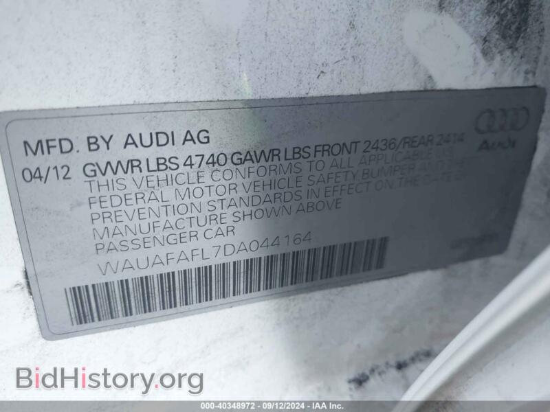 2013 Audi A4 (VIN WAUAFAFL7DA044164) — фото 9 из 11