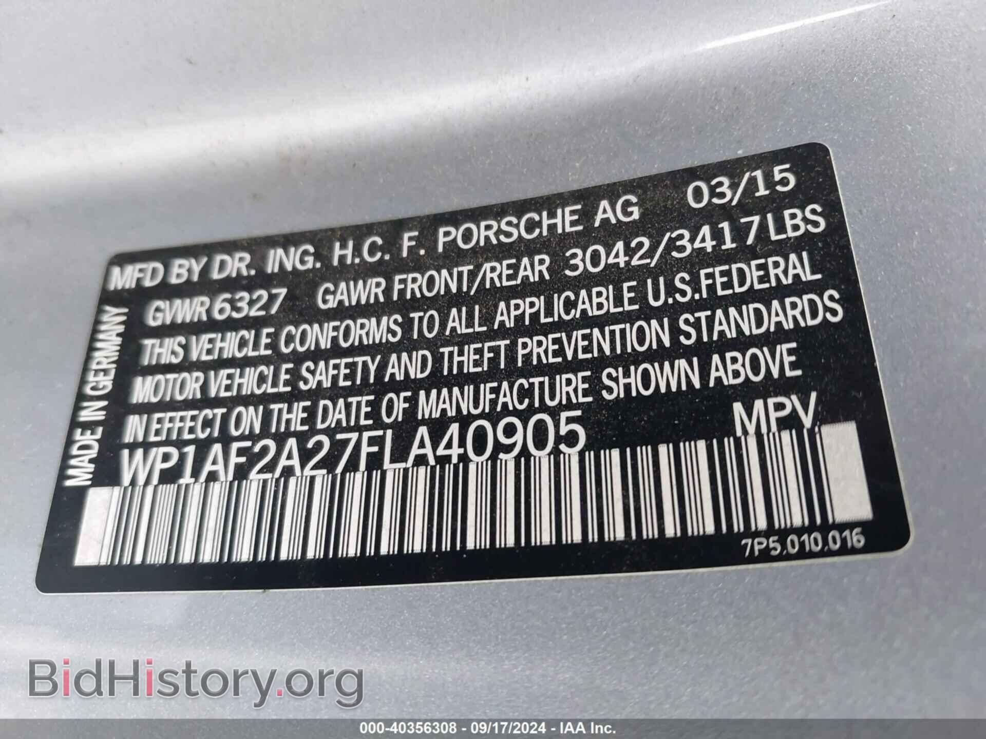 2015 PORSCHE CAYENNE - VIN: WP1AF2A27FLA40905 - Фото 9