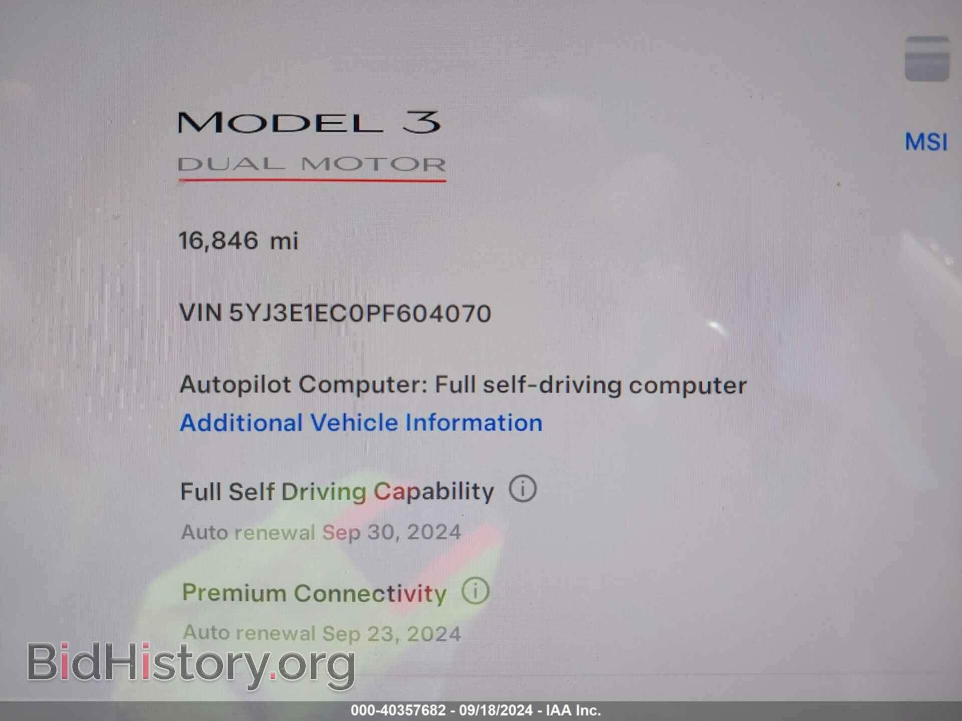 2023 TESLA MODEL 3 - VIN: 5YJ3E1EC0PF604070 - Фото 7