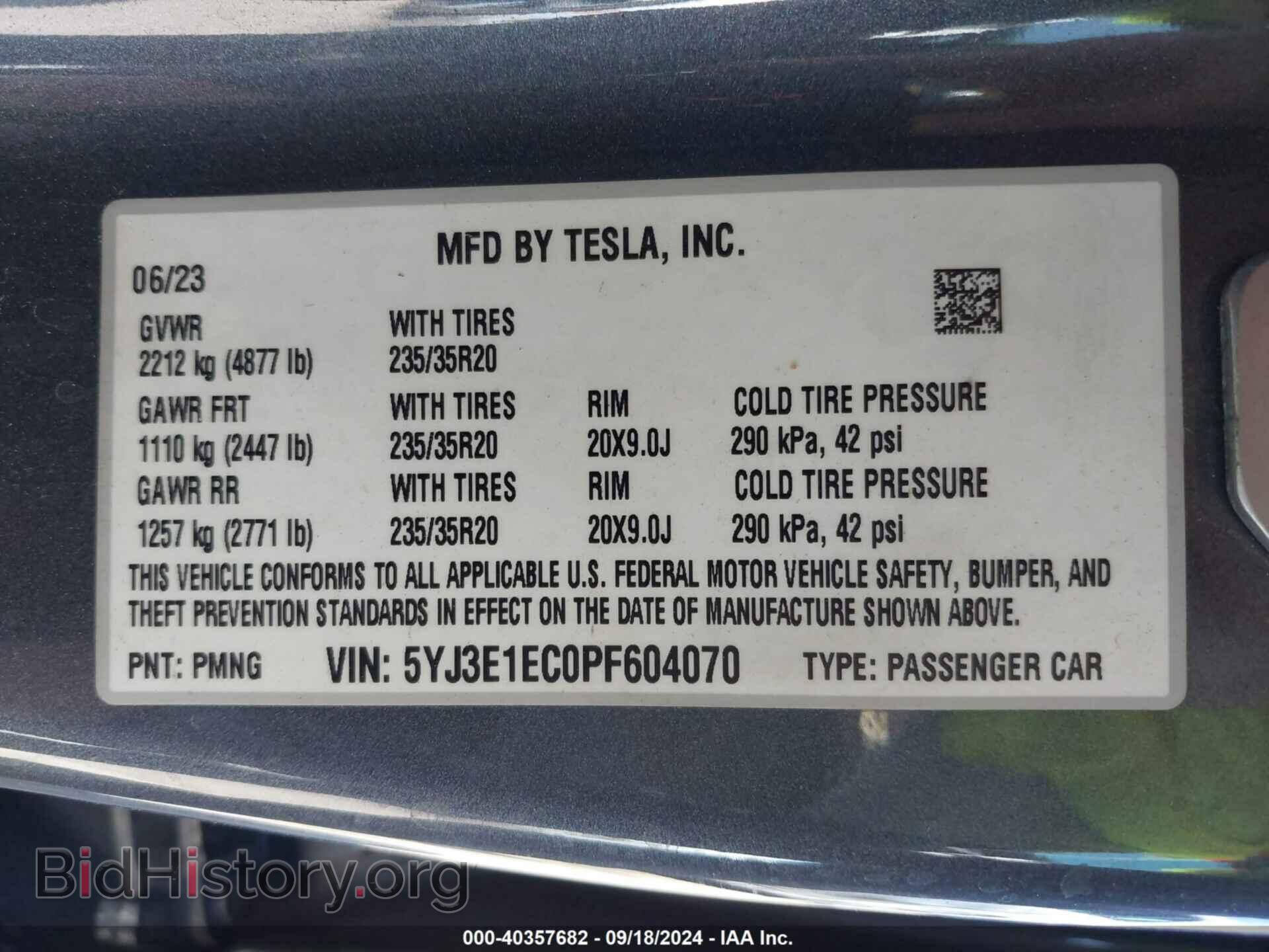 2023 TESLA MODEL 3 - VIN: 5YJ3E1EC0PF604070 - Фото 9