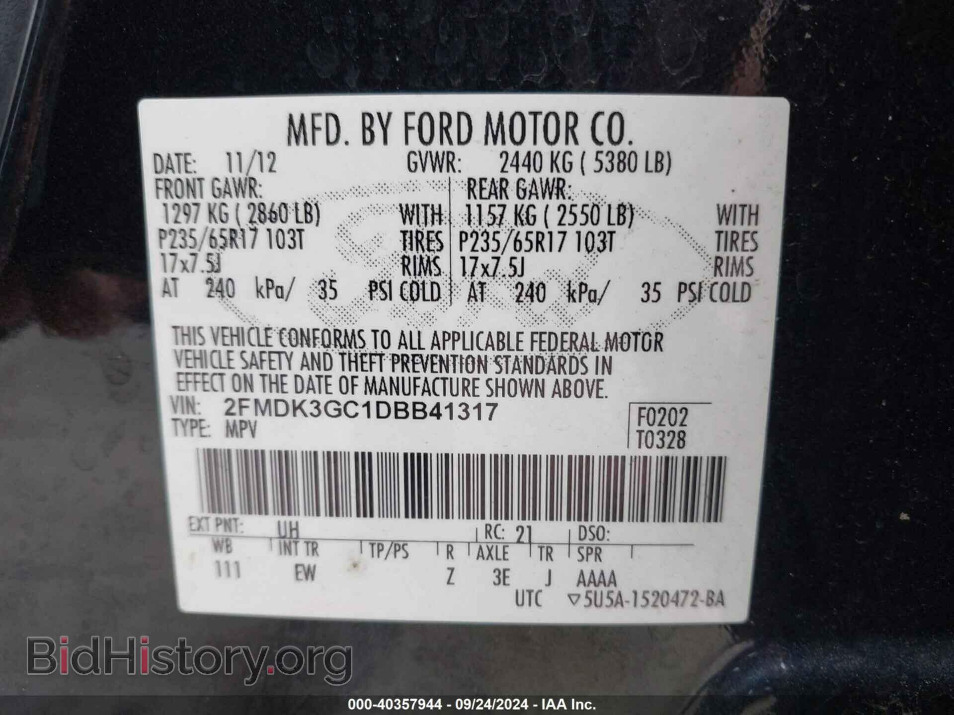 2013 FORD EDGE - VIN: 2FMDK3GC1DBB41317 - Photo 9