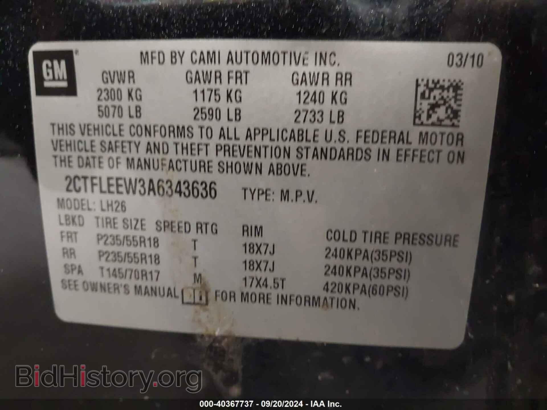 2010 GMC TERRAIN - VIN: 2CTFLEEW3A6343636 - Фото 9