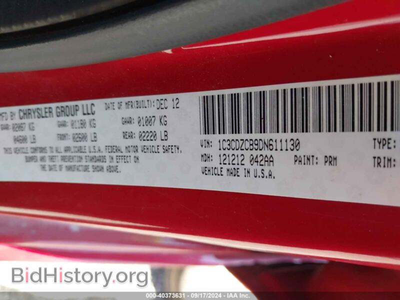 2013 Dodge AVENGER (VIN 1C3CDZCB9DN611130) — photo 9 of 11