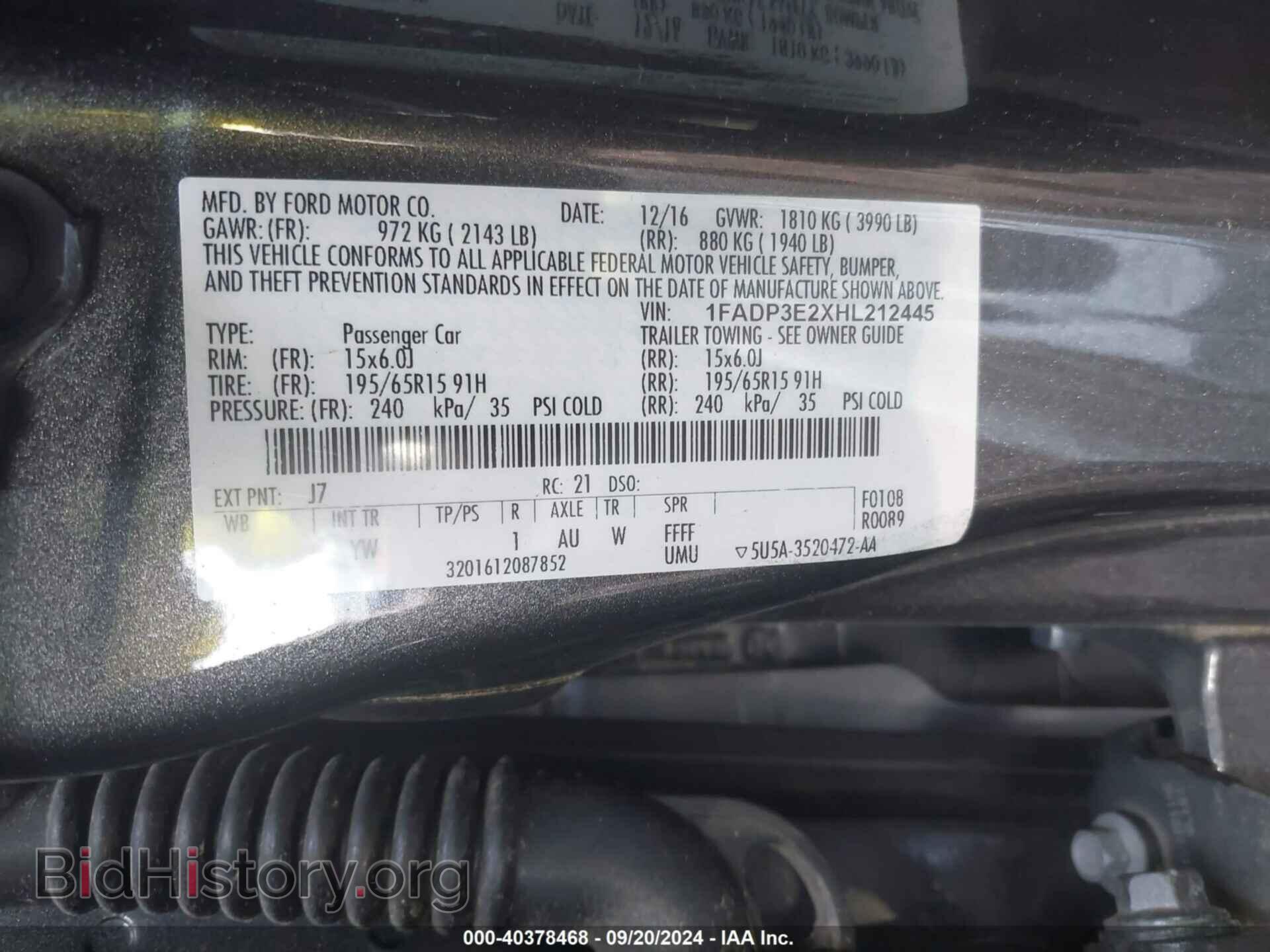 2017 FORD FOCUS - VIN: 1FADP3E2XHL212445 - Фото 9