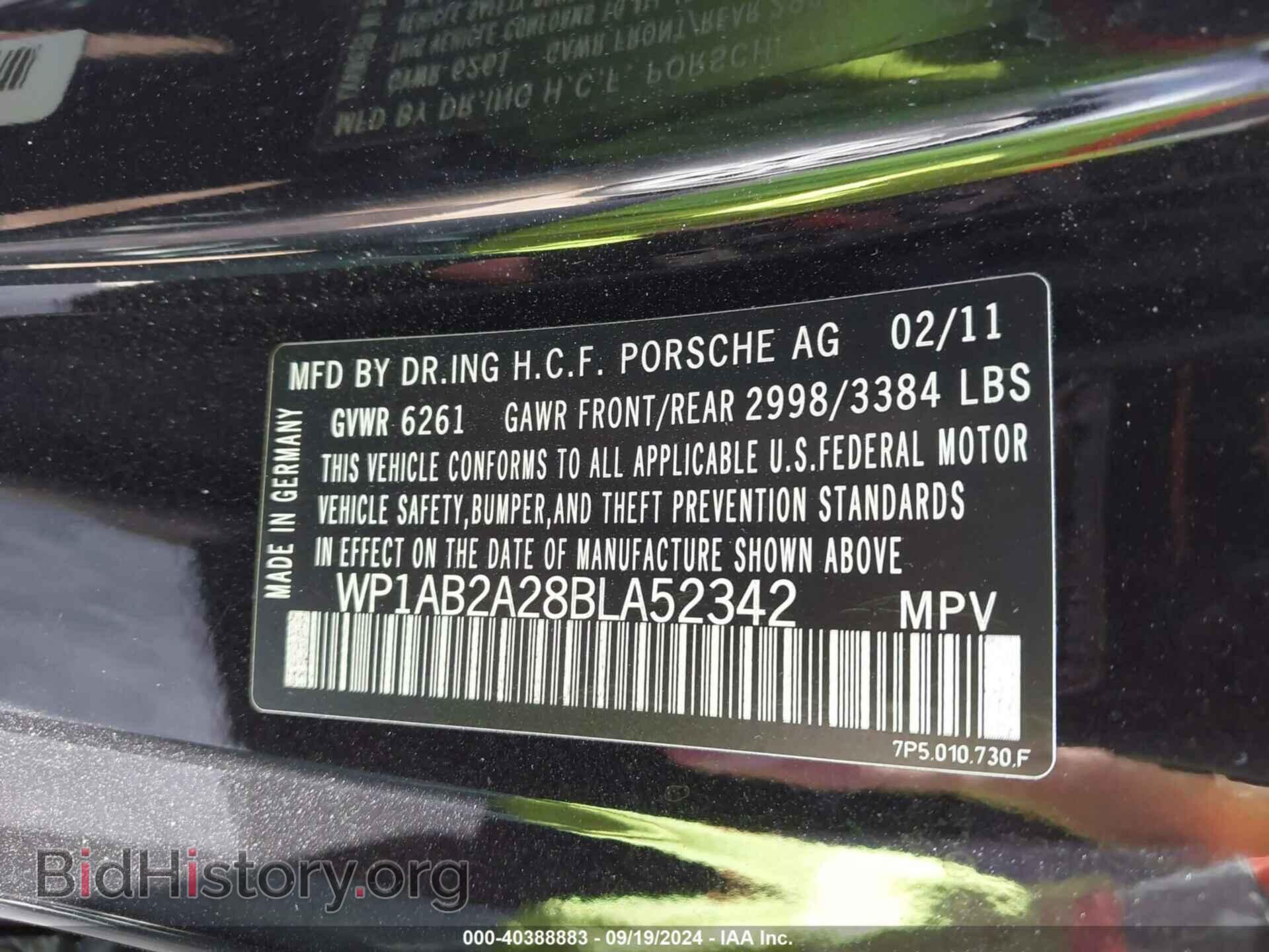 2011 PORSCHE CAYENNE - VIN: WP1AB2A28BLA52342 - Фото 9