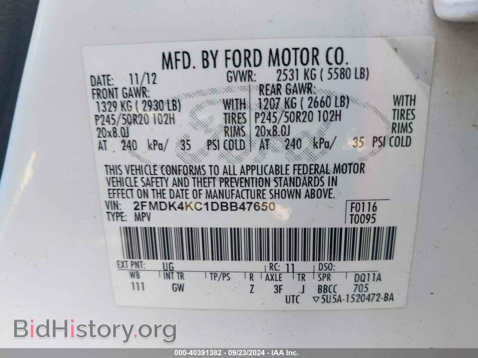 2013 FORD EDGE - VIN: 2FMDK4KC1DBB47650 - Photo 9