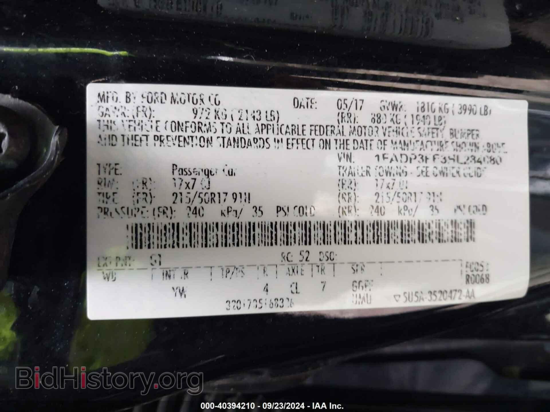 2017 FORD FOCUS - VIN: 1FADP3FE3HL284080 - Photo 9