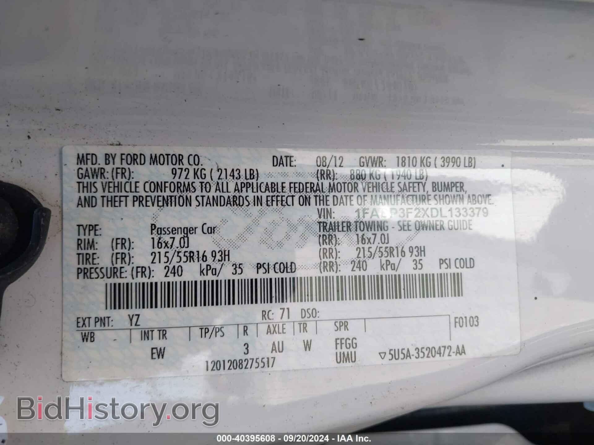 2013 FORD FOCUS - VIN: 1FADP3F2XDL133379 - Фото 9
