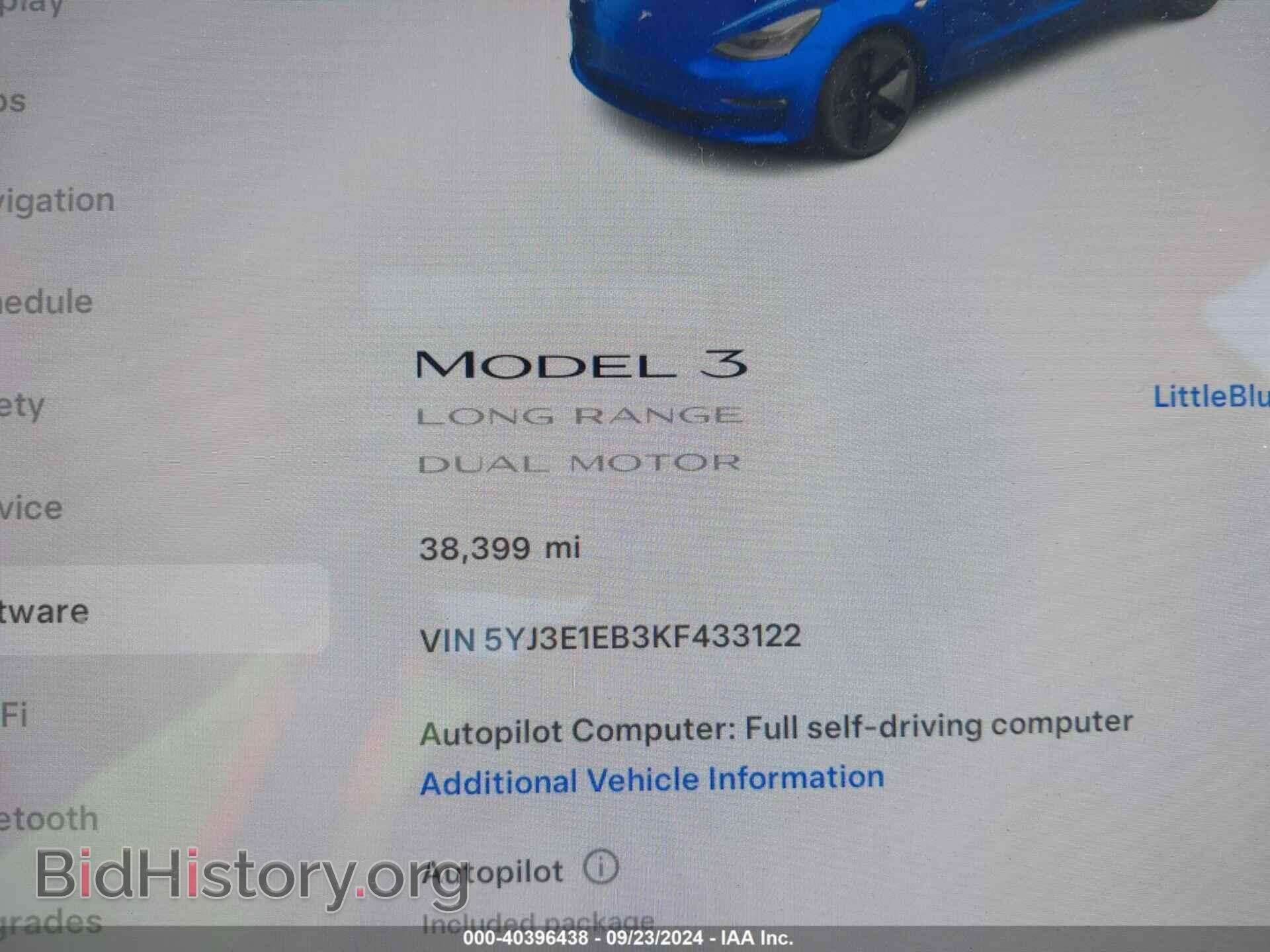 2019 TESLA MODEL 3 - VIN: 5YJ3E1EB3KF433122 - Фото 7