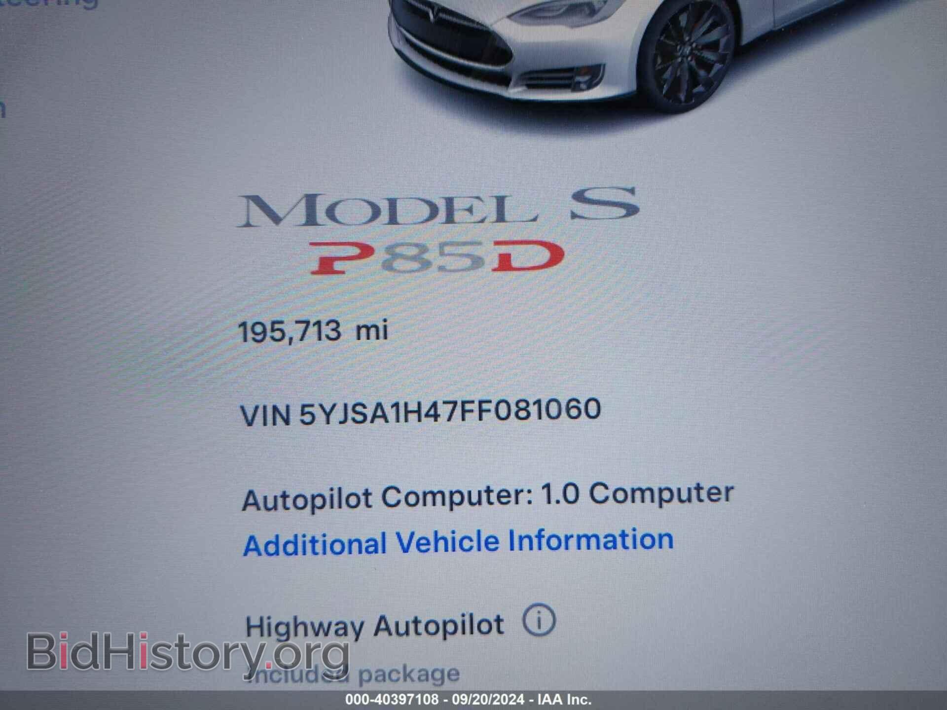 2015 TESLA MODEL S - VIN: 5YJSA1H47FF081060 - Photo 7