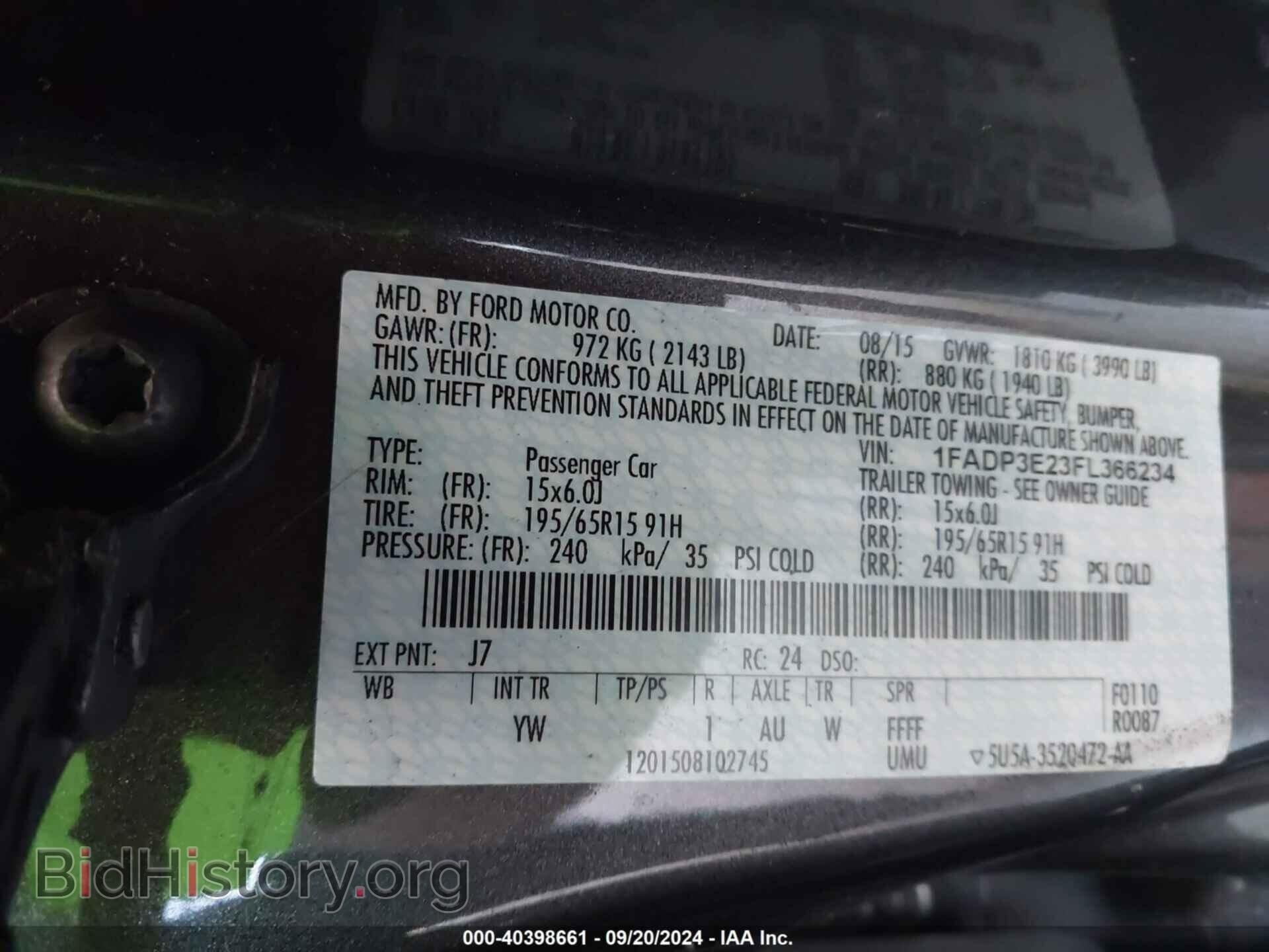 2015 FORD FOCUS - VIN: 1FADP3E23FL366234 - Photo 9