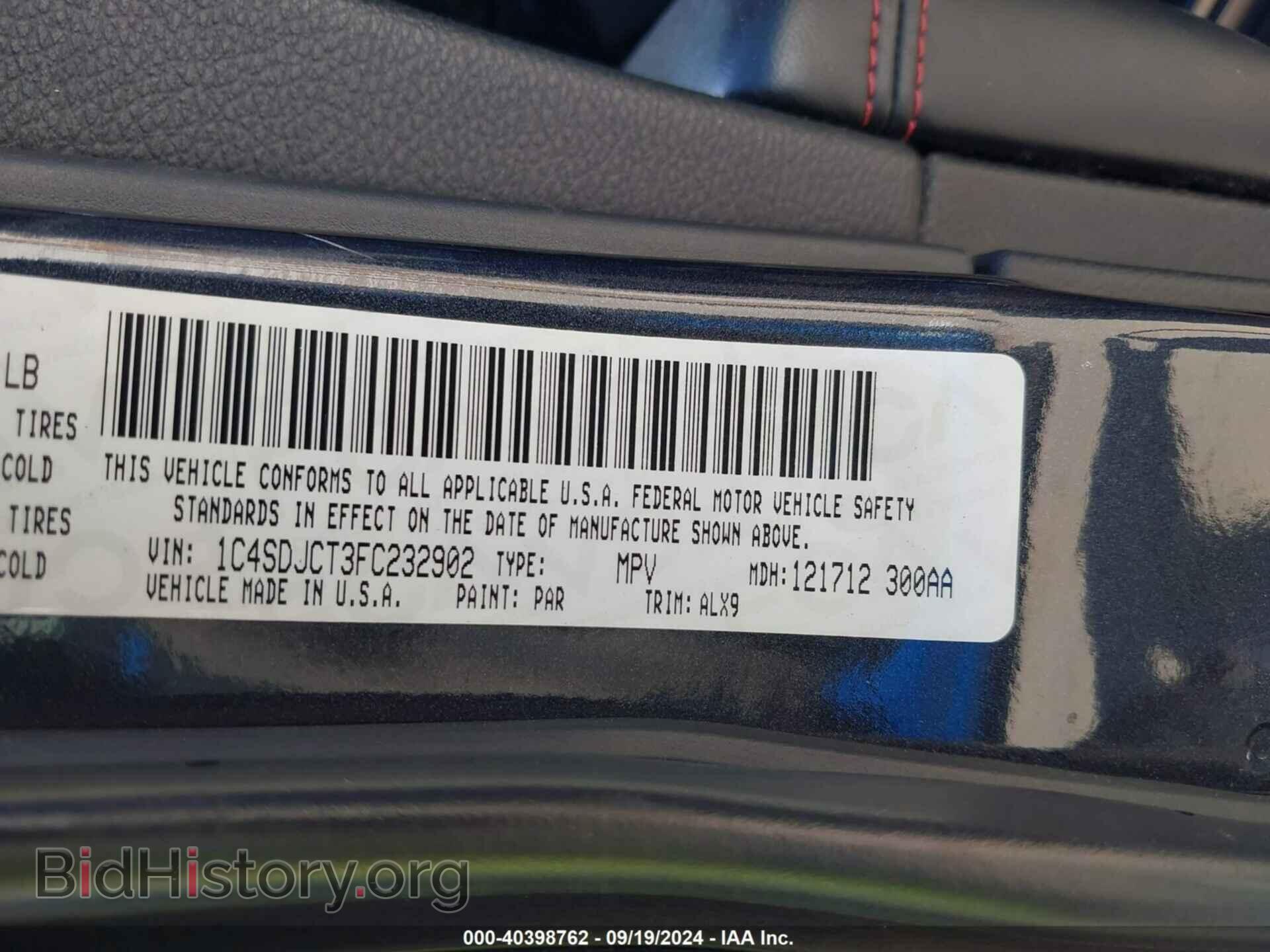 2015 DODGE DURANGO - VIN: 1C4SDJCT3FC232902 - Photo 9