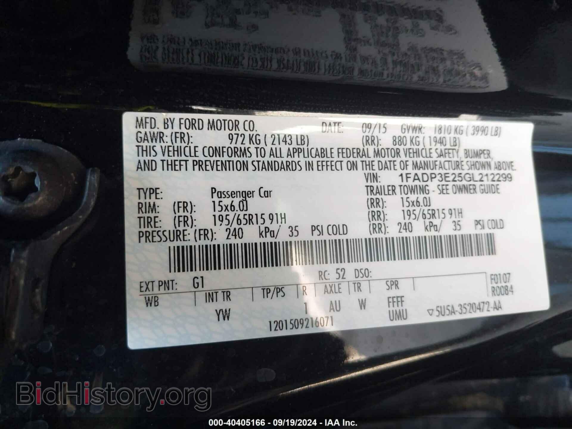 2016 FORD FOCUS - VIN: 1FADP3E25GL212299 - Фото 9