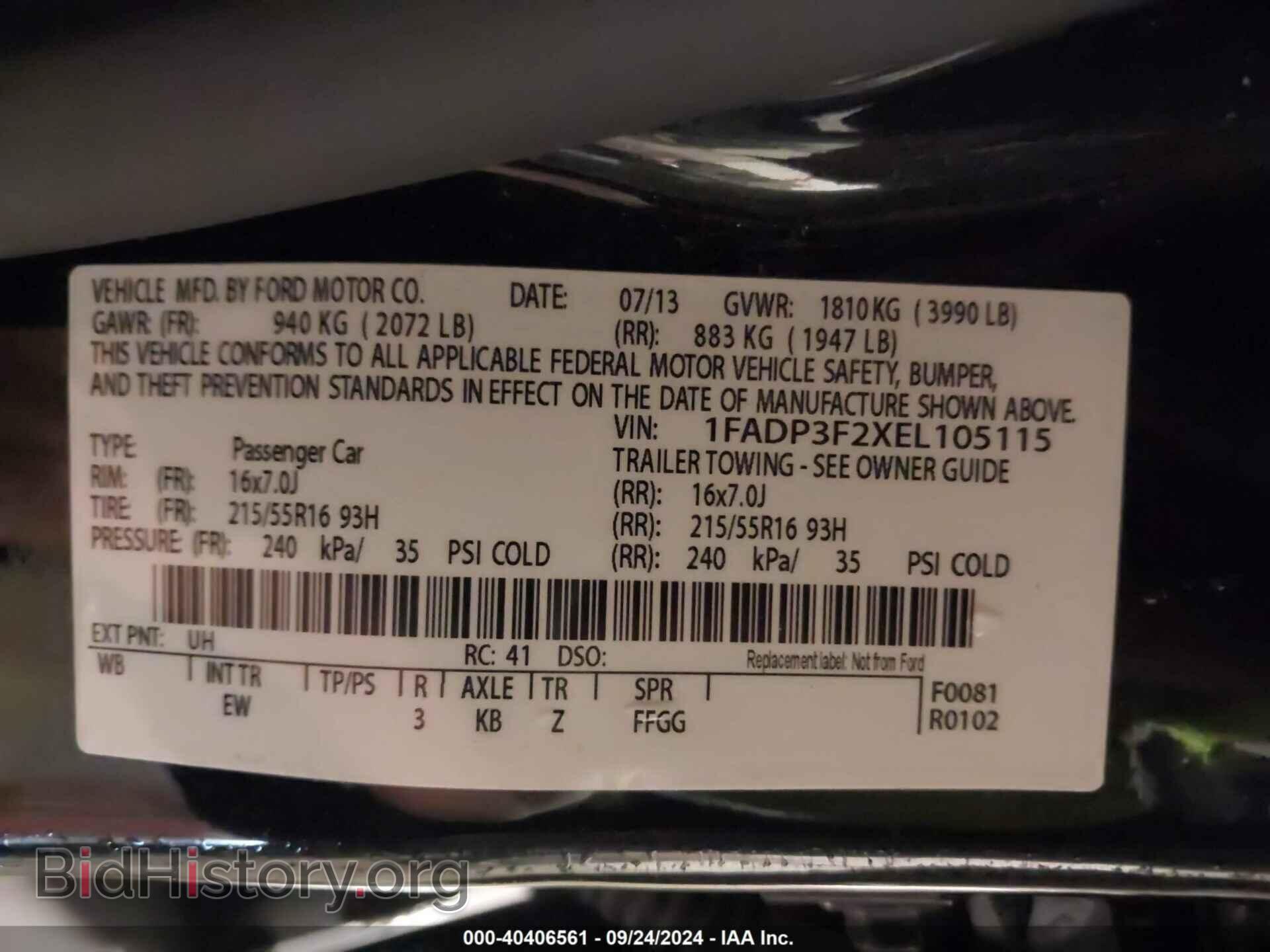 2014 FORD FOCUS - VIN: 1FADP3F2XEL105115 - Photo 9