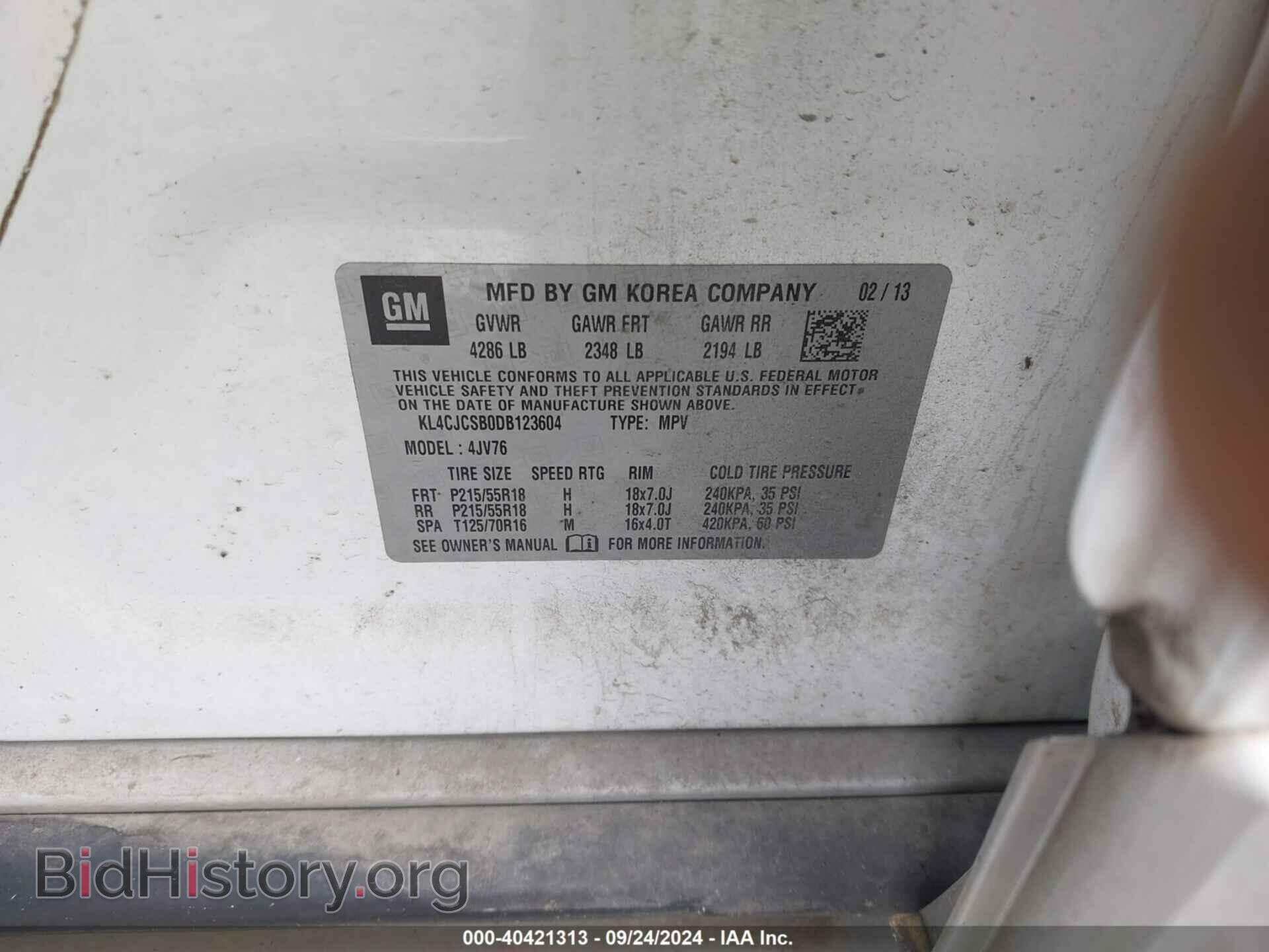 2013 BUICK ENCORE - VIN: KL4CJCSB0DB123604 - Photo 9