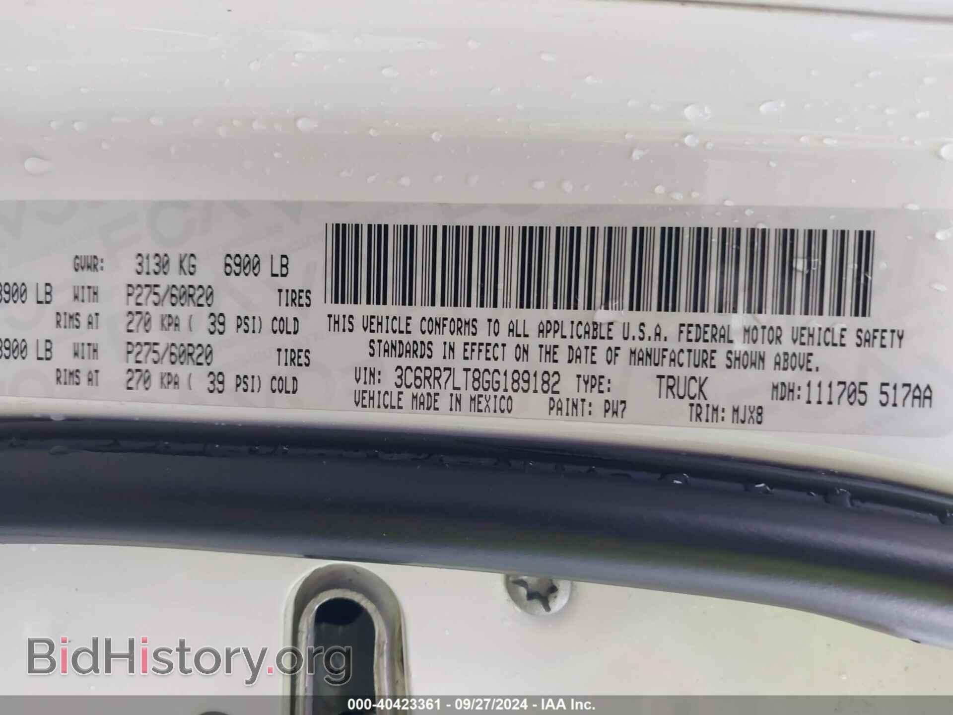 2016 RAM 1500 - VIN: 3C6RR7LT8GG189182 - Фото 9