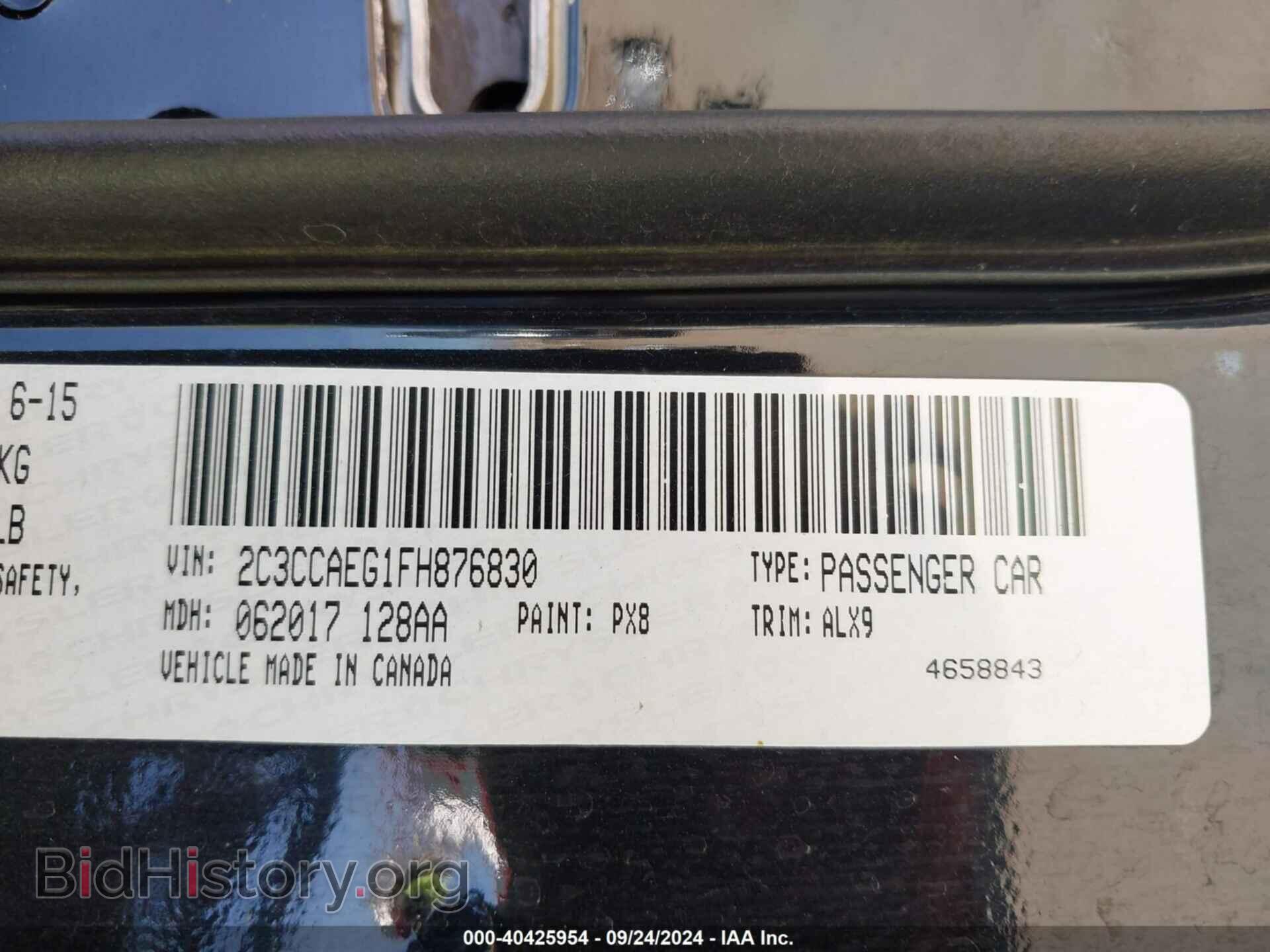 2015 CHRYSLER 300C - VIN: 2C3CCAEG1FH876830 - Фото 9