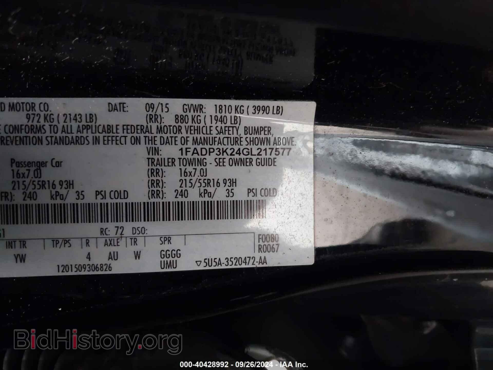 2016 FORD FOCUS - VIN: 1FADP3K24GL217577 - Photo 9