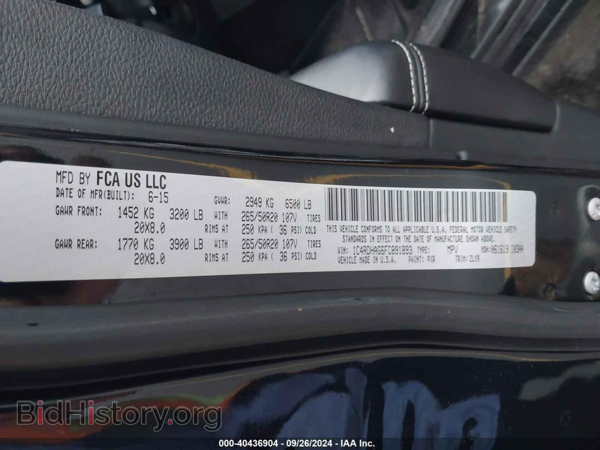 2015 DODGE DURANGO - VIN: 1C4RDHAG6FC891893 - Photo 9