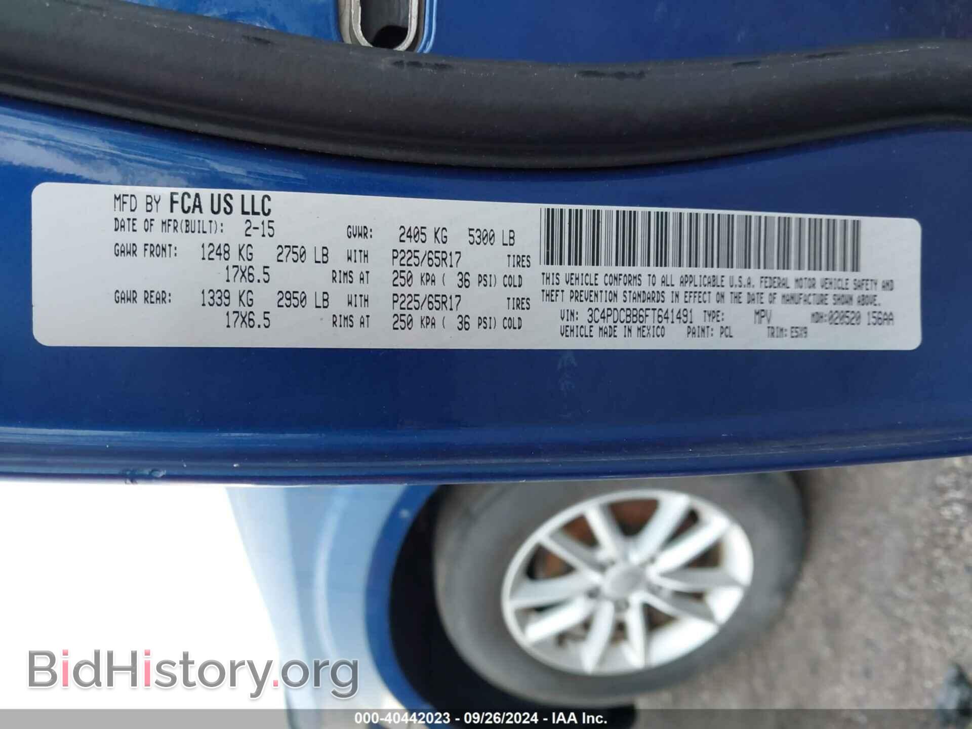 2015 DODGE JOURNEY - VIN: 3C4PDCBB6FT641491 - Фото 9