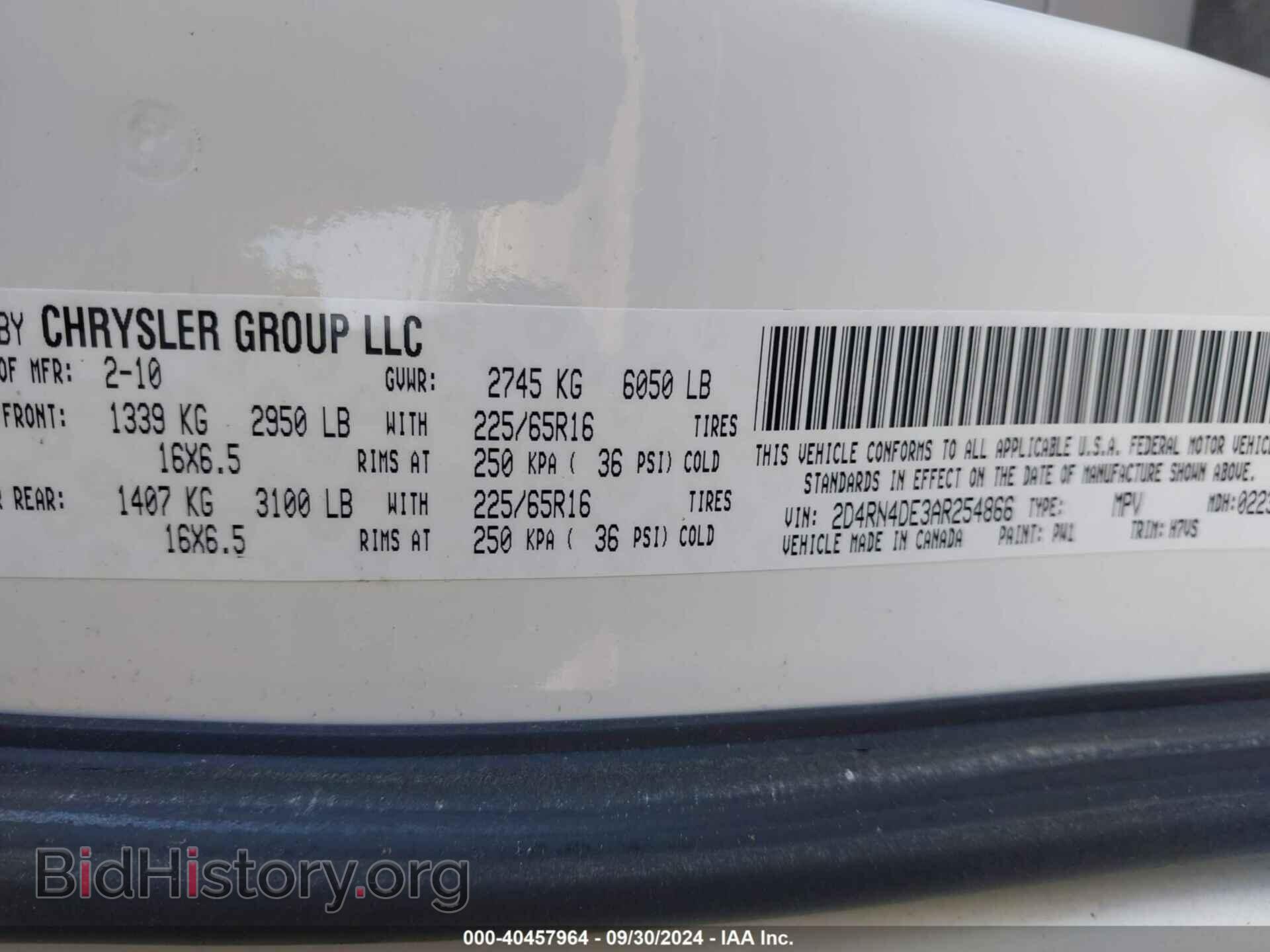 2010 DODGE GRAND CARAVAN - VIN: 2D4RN4DE3AR254866 - Фото 9