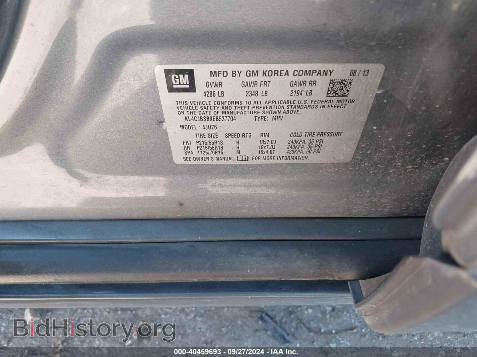 2014 BUICK ENCORE - VIN: KL4CJBSB9EB537704 - Photo 9