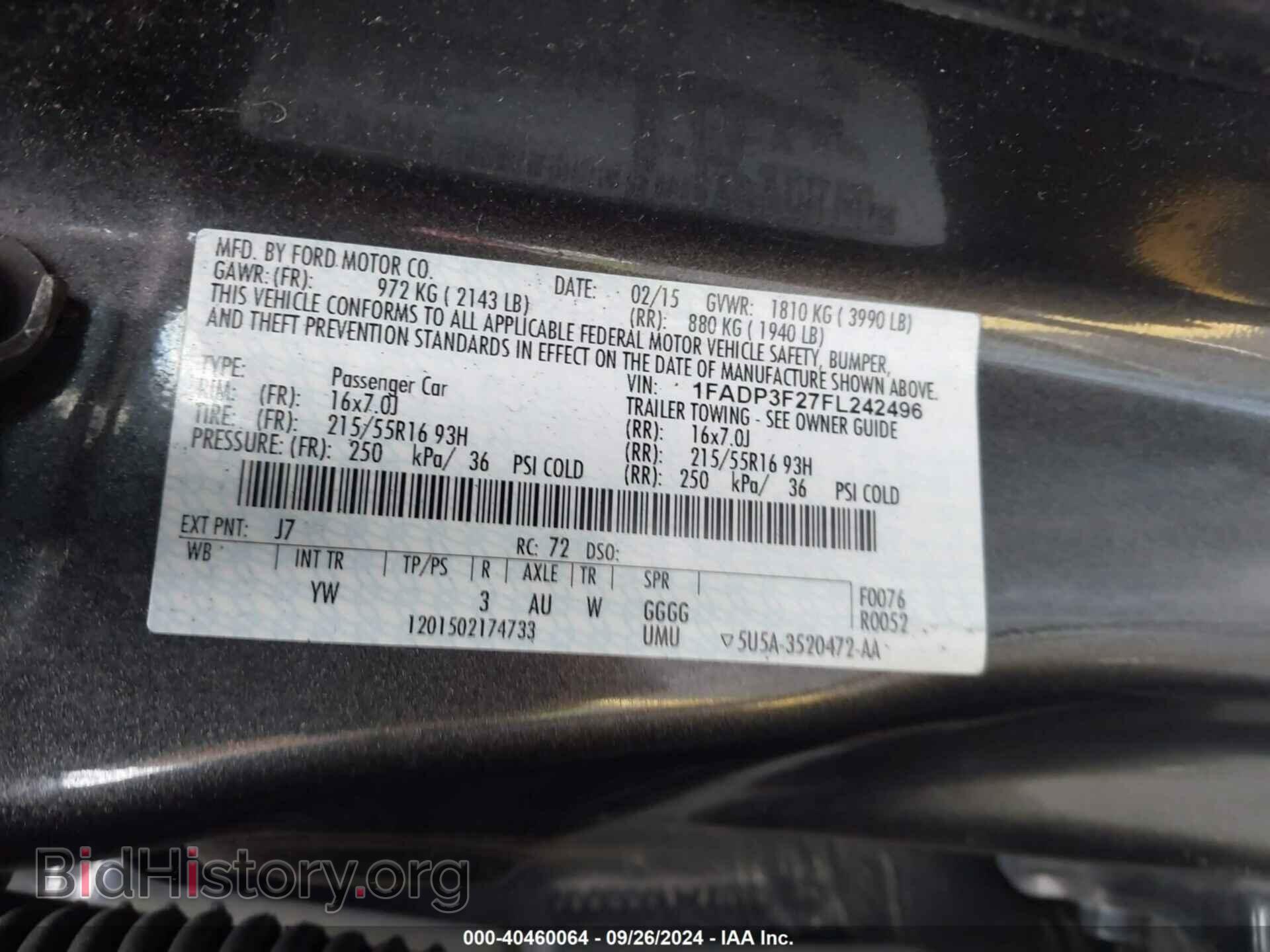 2015 FORD FOCUS - VIN: 1FADP3F27FL242496 - Photo 9