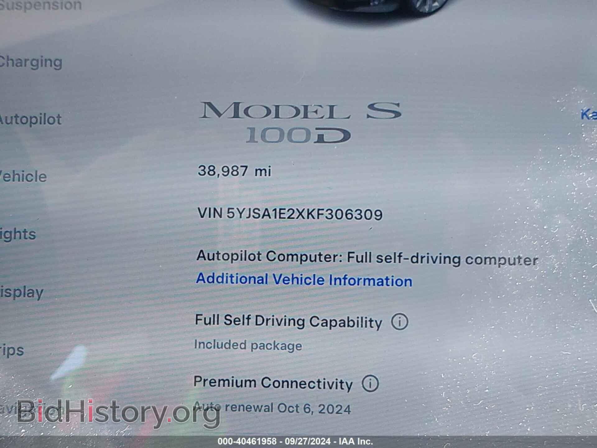 2019 TESLA MODEL S - VIN: 5YJSA1E2XKF306309 - Photo 7